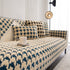 Winter Thickened Sherpa Fleece Houndstooth Sofa Cushion, Non-slip Sofa Cover with Plush