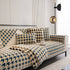 Winter Thickened Sherpa Fleece Houndstooth Sofa Cushion, Non-slip Sofa Cover with Plush