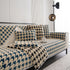 Winter Thickened Sherpa Fleece Houndstooth Sofa Cushion, Non-slip Sofa Cover with Plush