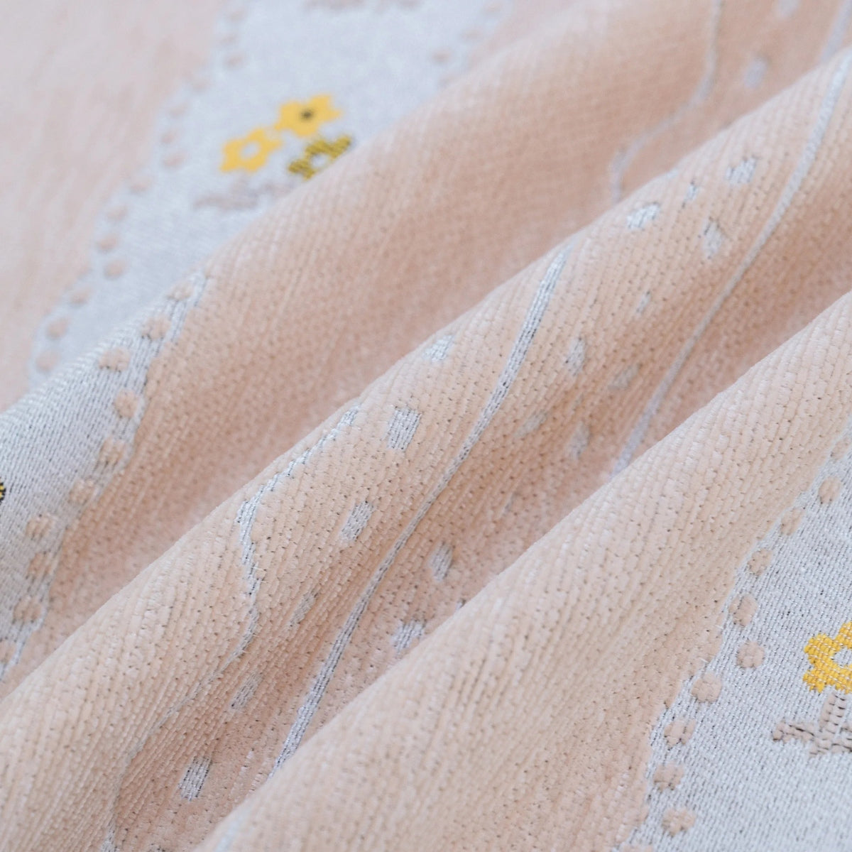 Daisy Striped Sofa Cover with Sheer Ruffle Skirt, Floral Soft Slipcover Blanket - TaroTextile