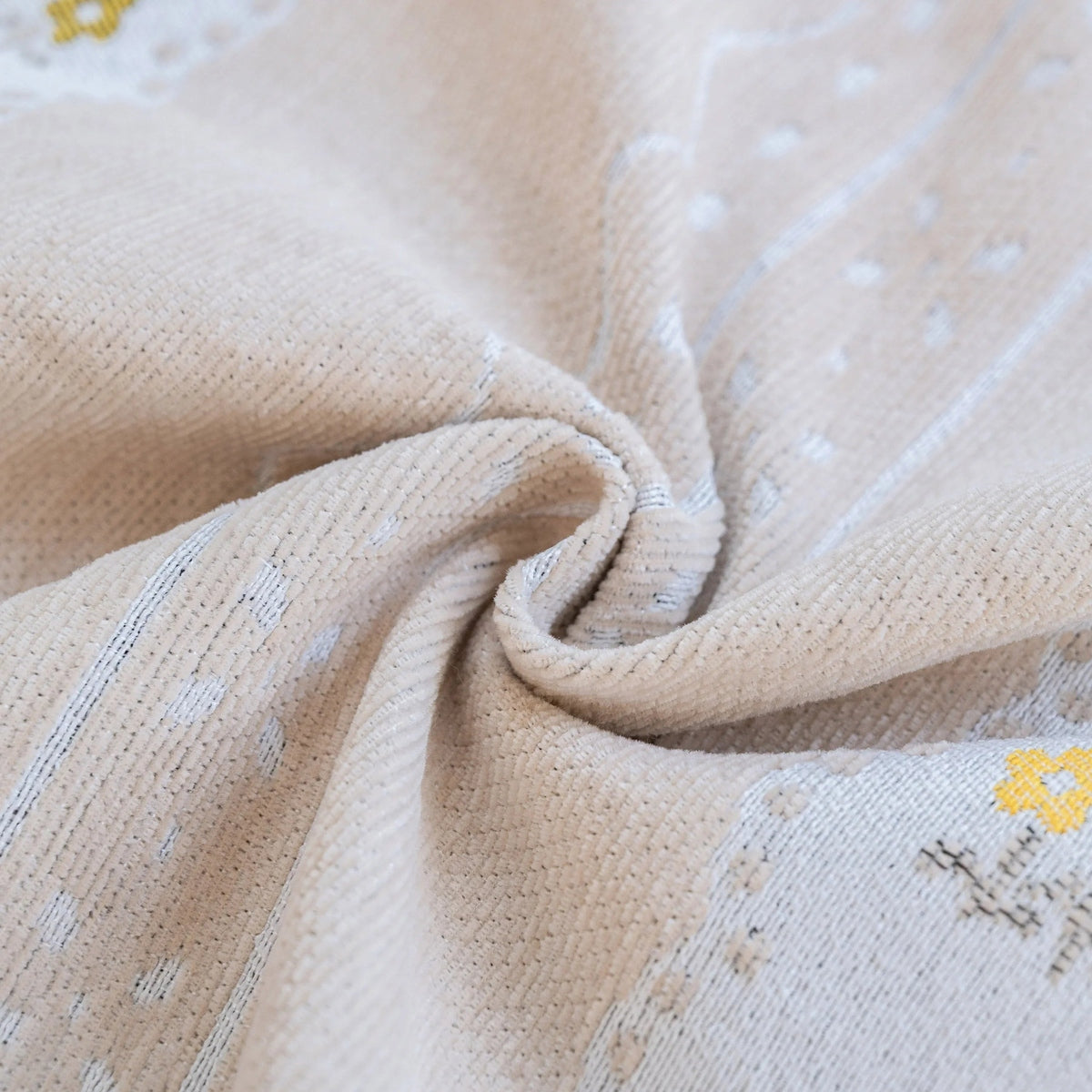 Daisy Striped Sofa Cover with Sheer Ruffle Skirt, Floral Soft Slipcover Blanket - TaroTextile