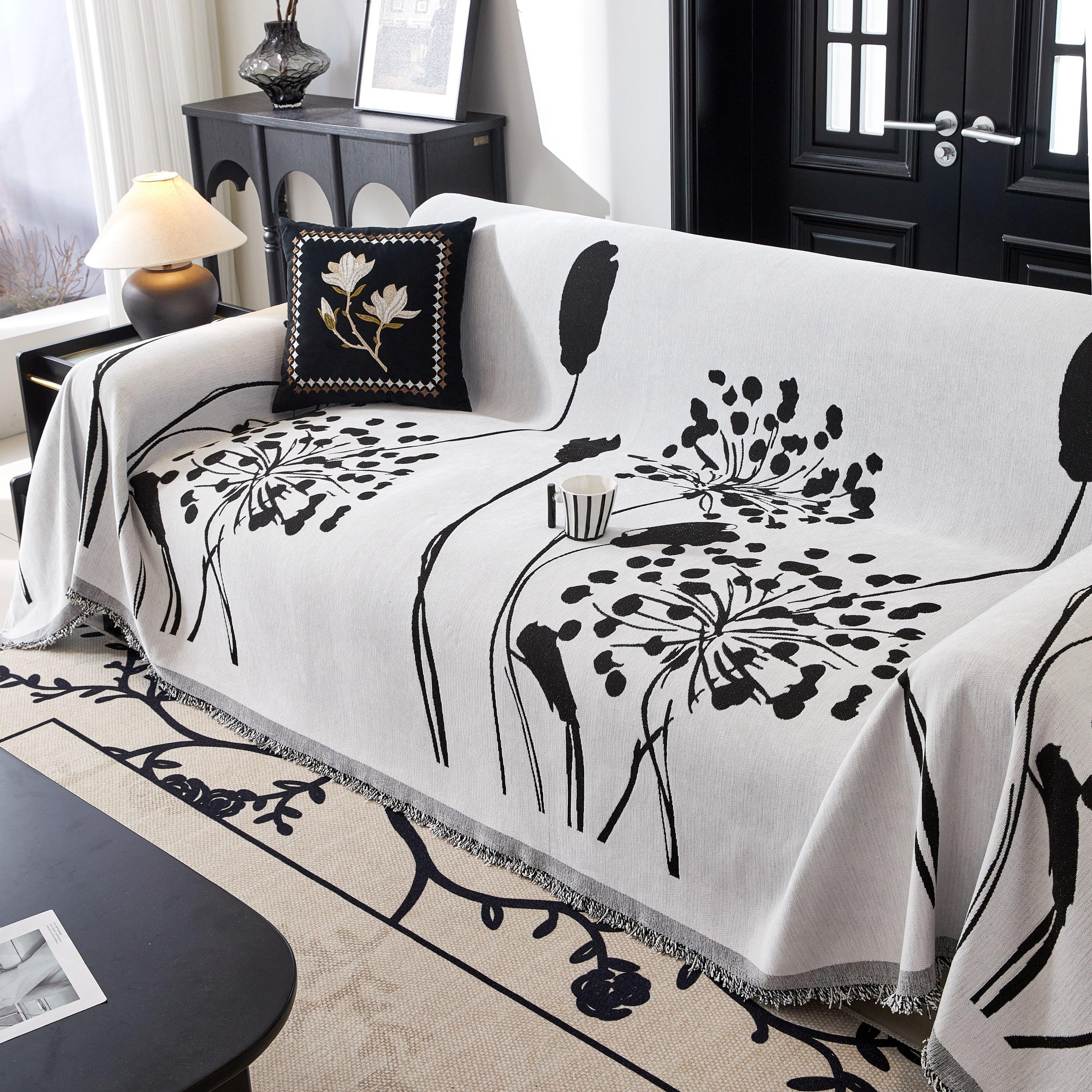 Dandelion Blanket Throw for Sofas Chenille Furniture Couch Cover, Couch Cushion Cover for Kids, Pets - TaroTextile