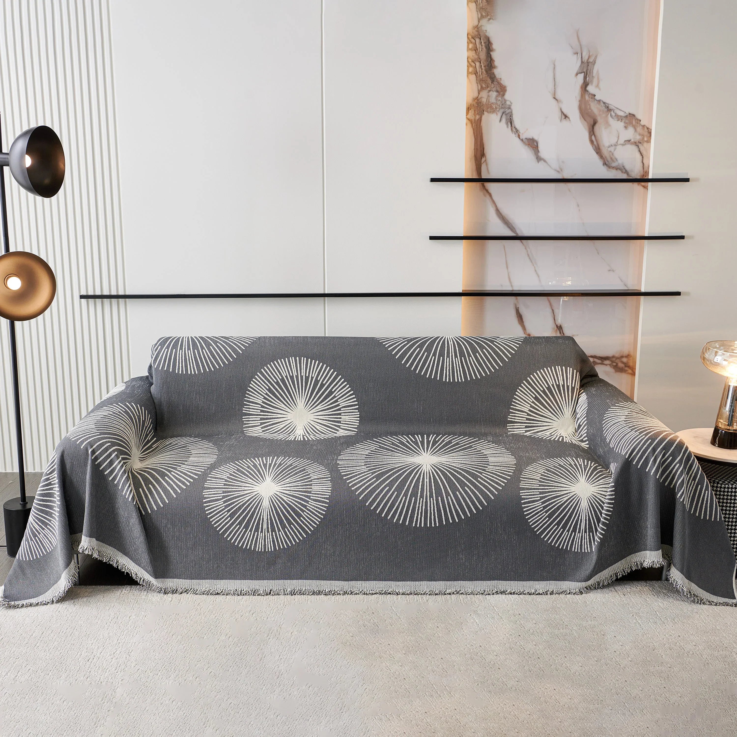 Dandelion Reversible Striped Couch Throw Cover for Living Room Pet Sofa Slipcovers Couch Protector - TaroTextile