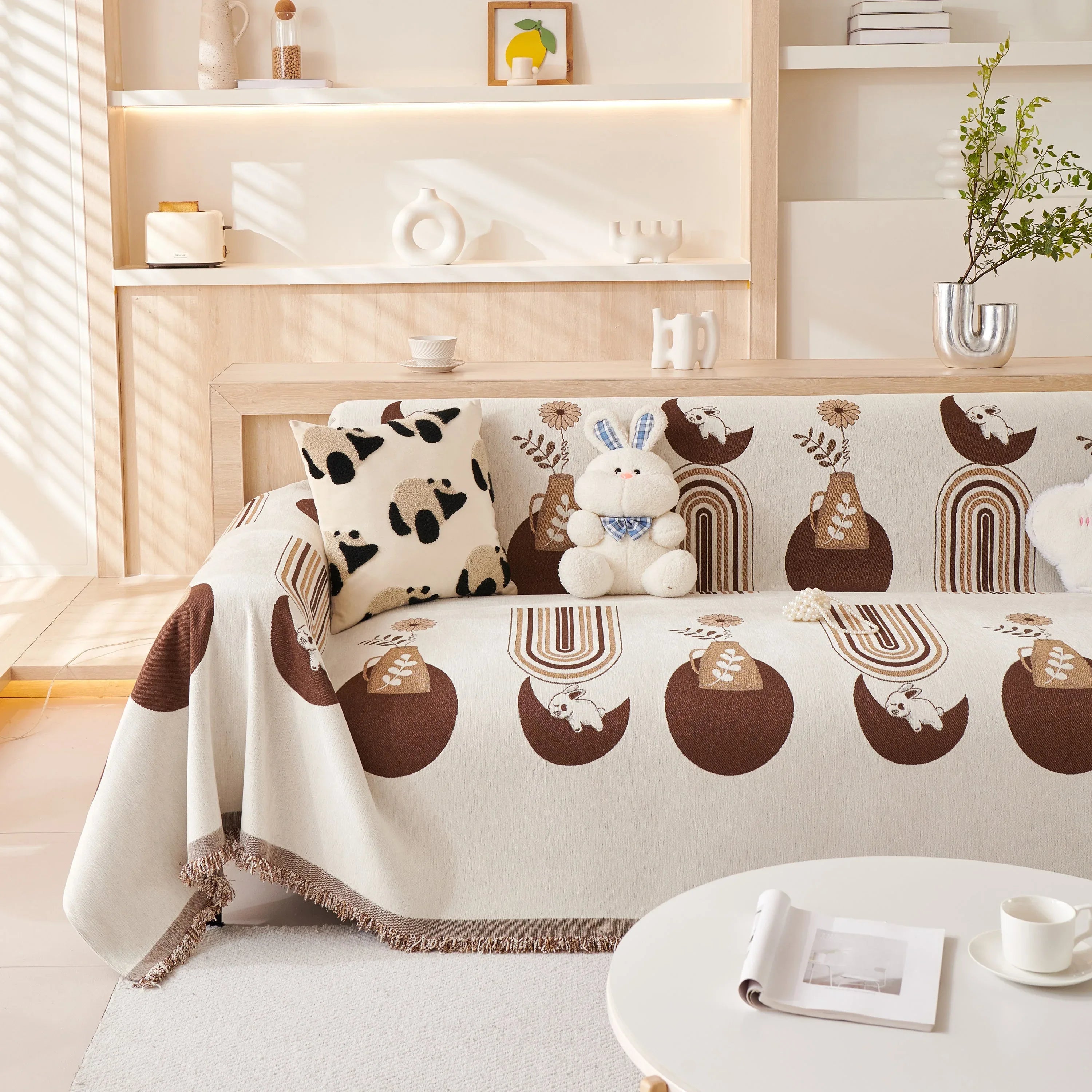 Decorative Throw Blankets for Couch Reversible Chenille Furniture Throw Covers for Sectional Sofa - TaroTextile