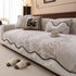 Durable Chenille Couch Cover with Scalloped Edge Non-Slip Modular Slipcover - TaroTextile