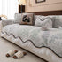 Durable Chenille Couch Cover with Scalloped Edge Non-Slip Modular Slipcover - TaroTextile