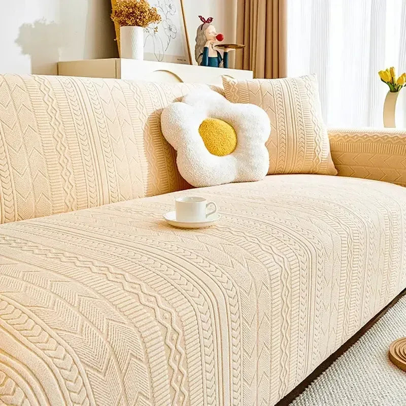 Elastic Cozy Sofa Cover Universal Anti-cat Scratch Couch Futon Cover - TaroTextile