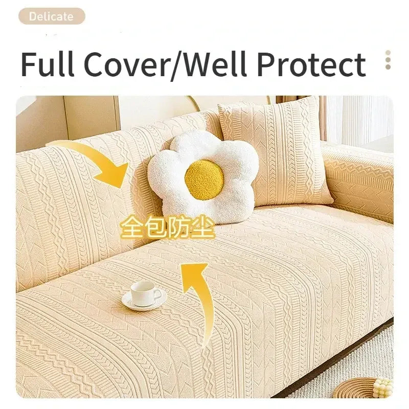 Elastic Cozy Sofa Cover Universal Anti-cat Scratch Couch Futon Cover - TaroTextile