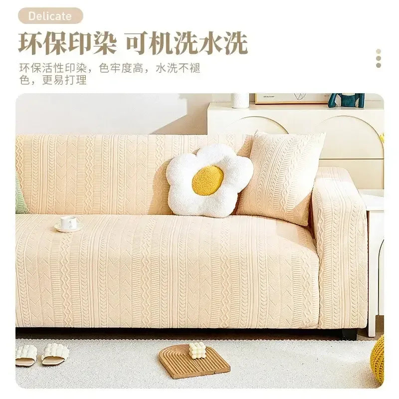 Elastic Cozy Sofa Cover Universal Anti-cat Scratch Couch Futon Cover - TaroTextile