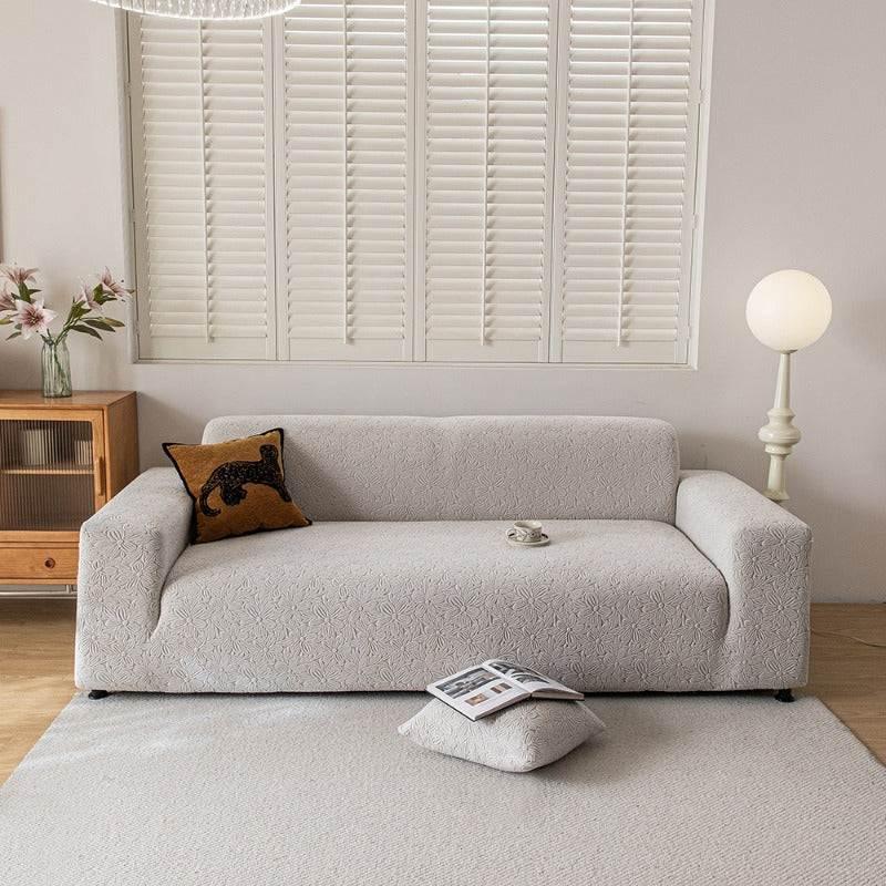 Elastic Floral Couch Slipcover Jacquard Stretchy Non-Slip Furniture Protector - TaroTextile