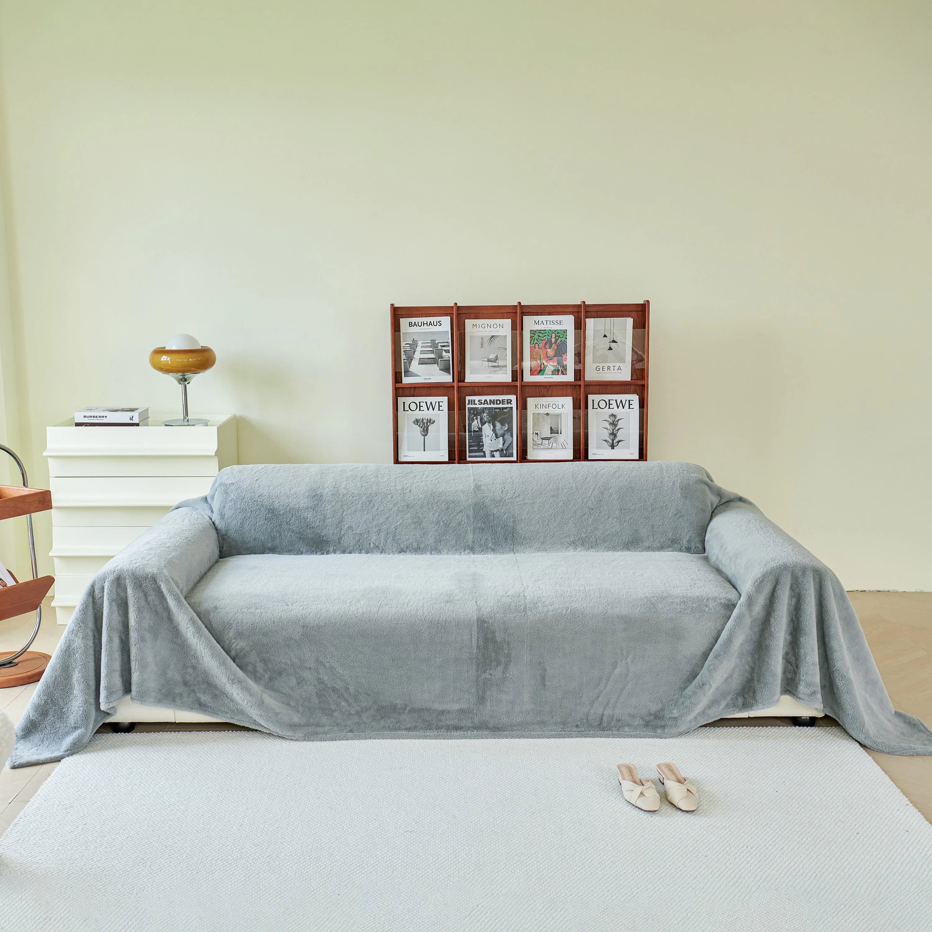 Faux Fur Smooth Plush Comfy Couch Covers, Soft Thicked Durable Blankets and Throws for Sofas - TaroTextile