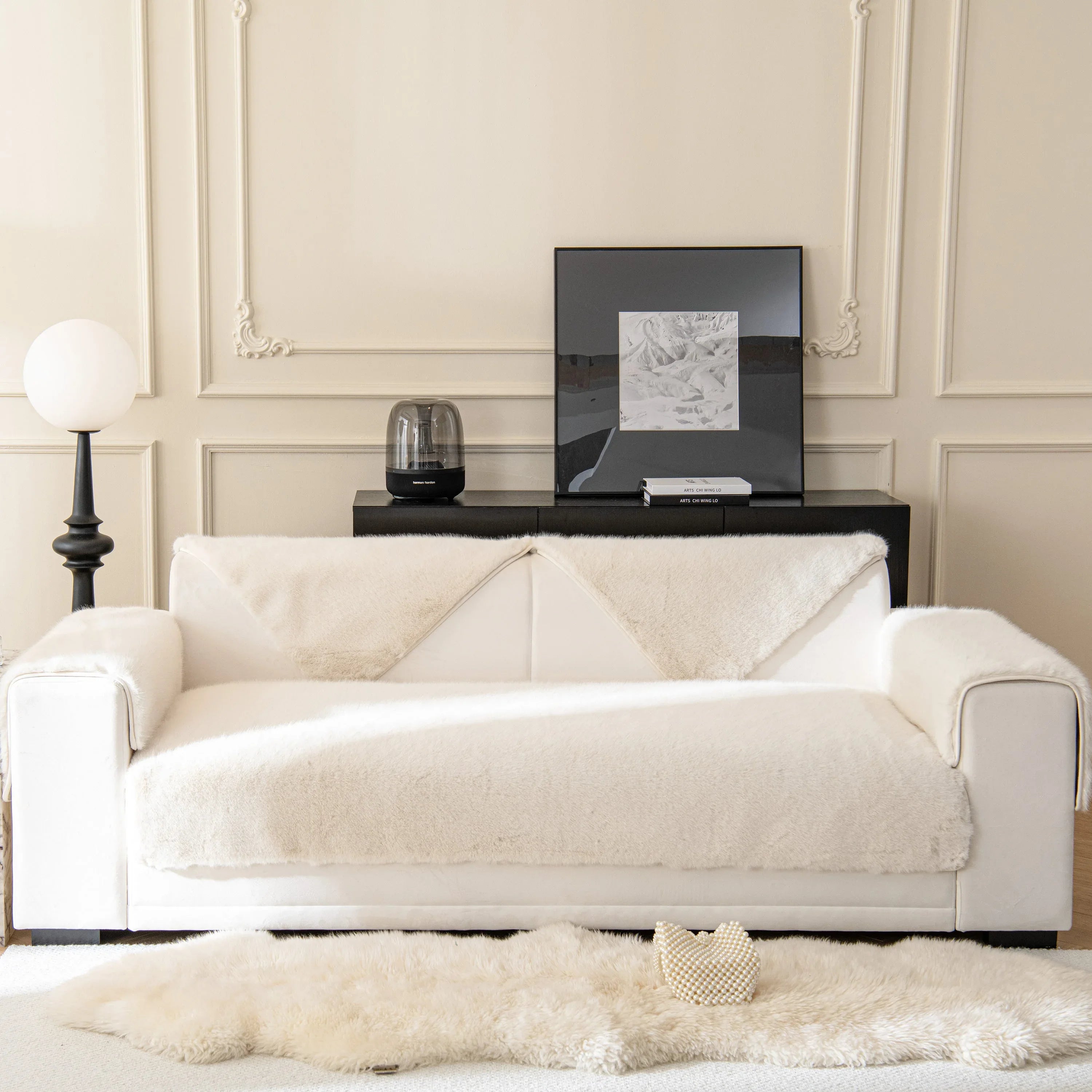 Faux Mink Velvet Luxury Fluffy Sofa Cushion, Winter Warm Thick Plush Non-slip Sofa Covers - TaroTextile