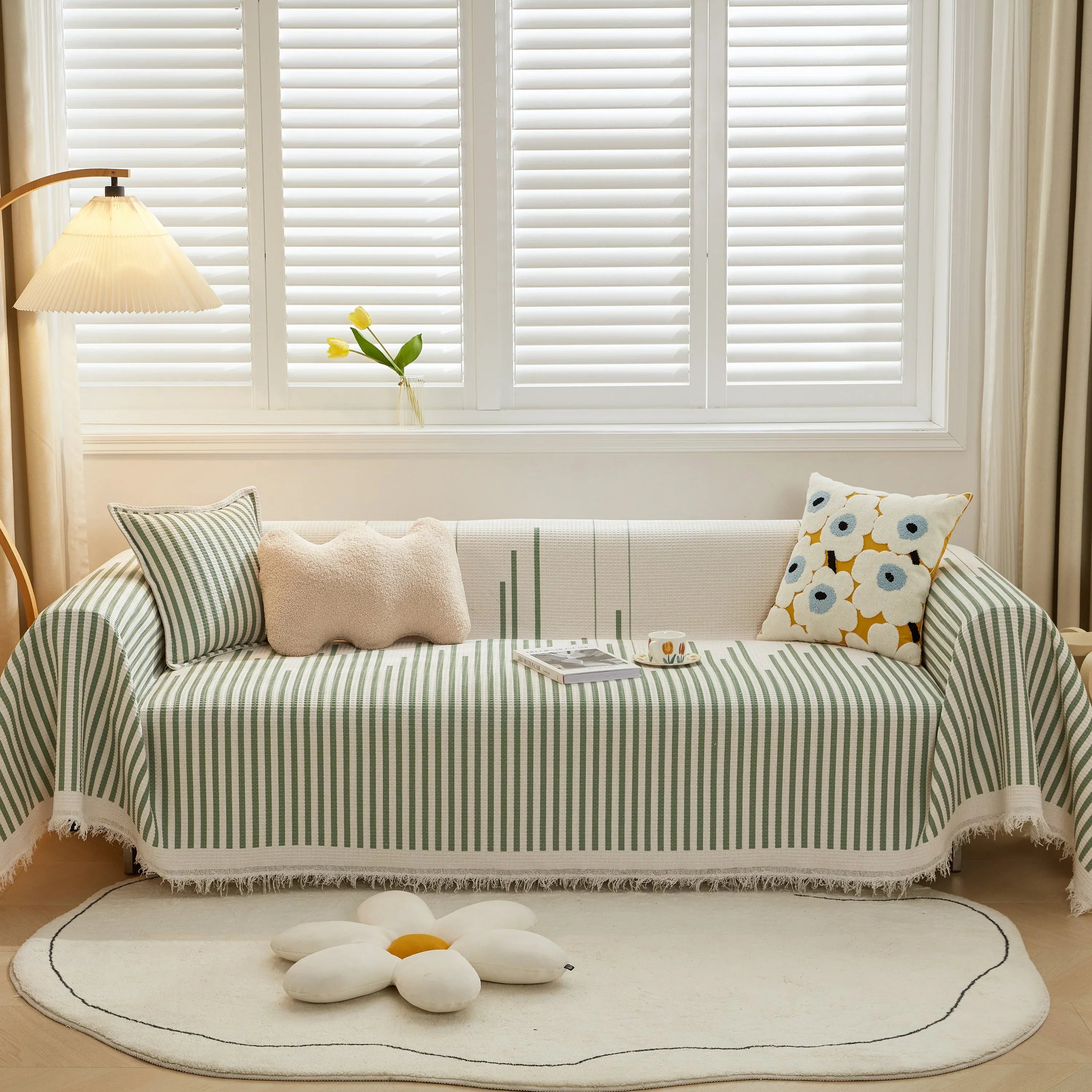 Furniture Covers for Pets, Waffle Lattice Fabric Sofa Throw, Couch Cover Blanket Throw - TaroTextile