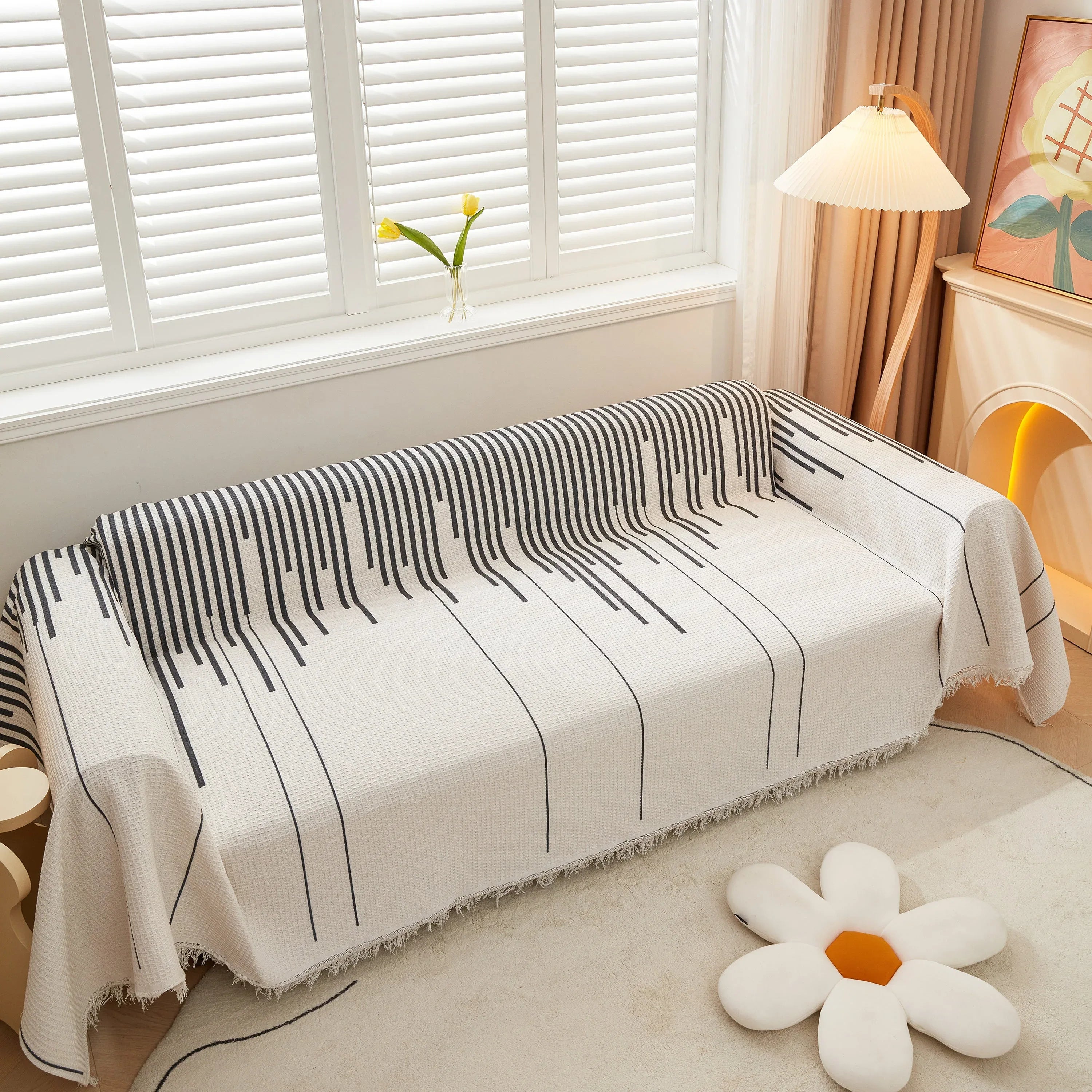 Furniture Covers for Pets, Waffle Lattice Fabric Sofa Throw, Couch Cover Blanket Throw - TaroTextile