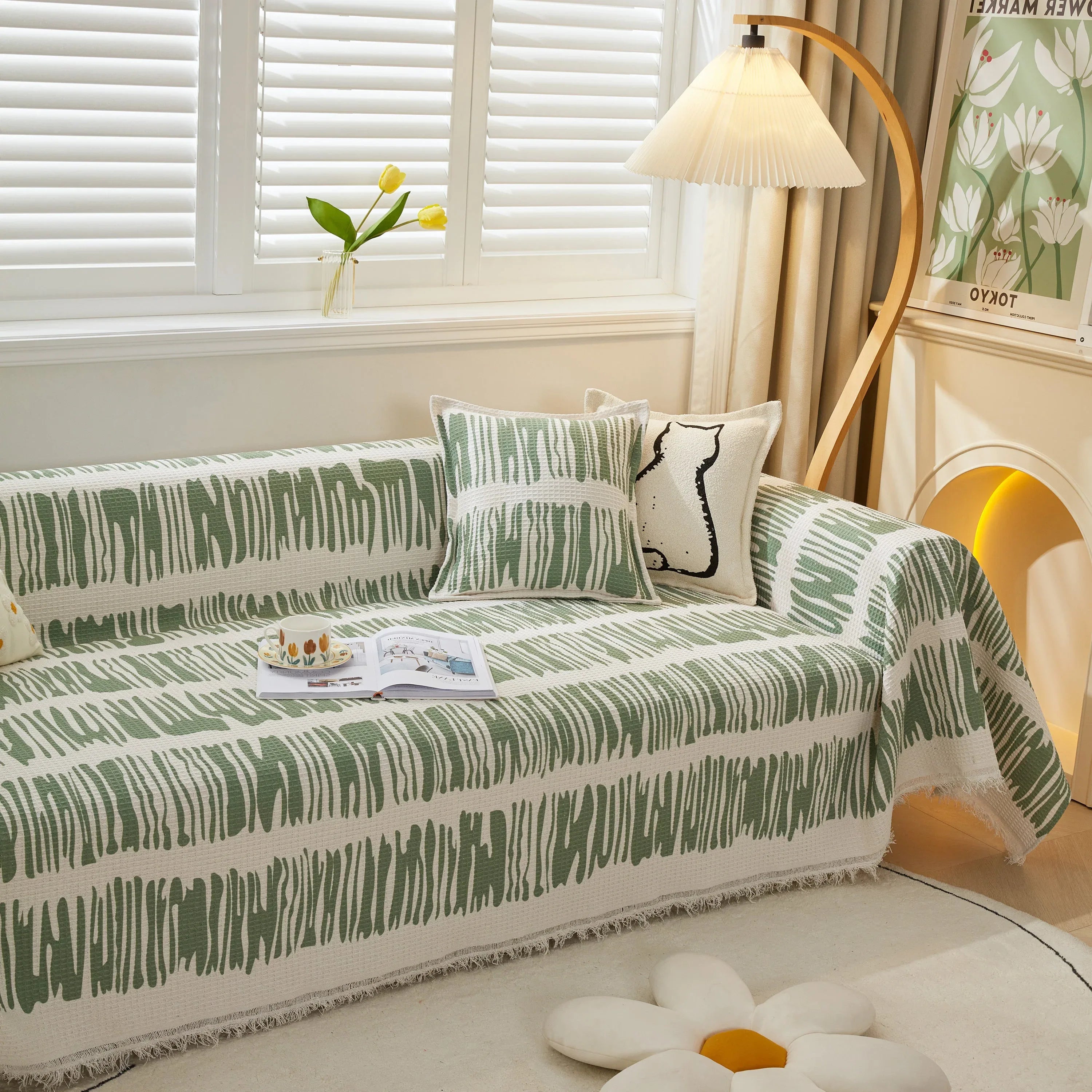 Furniture Covers for Pets, Waffle Lattice Fabric Sofa Throw, Couch Cover Blanket Throw - TaroTextile