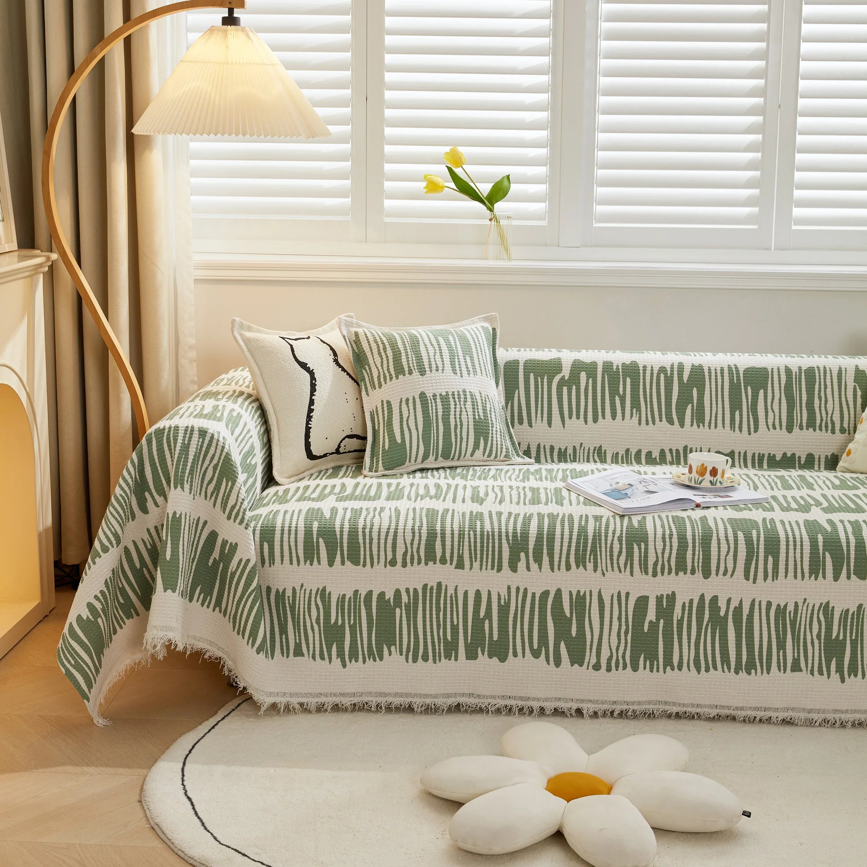 Furniture Covers for Pets, Waffle Lattice Fabric Sofa Throw, Couch Cover Blanket Throw - TaroTextile