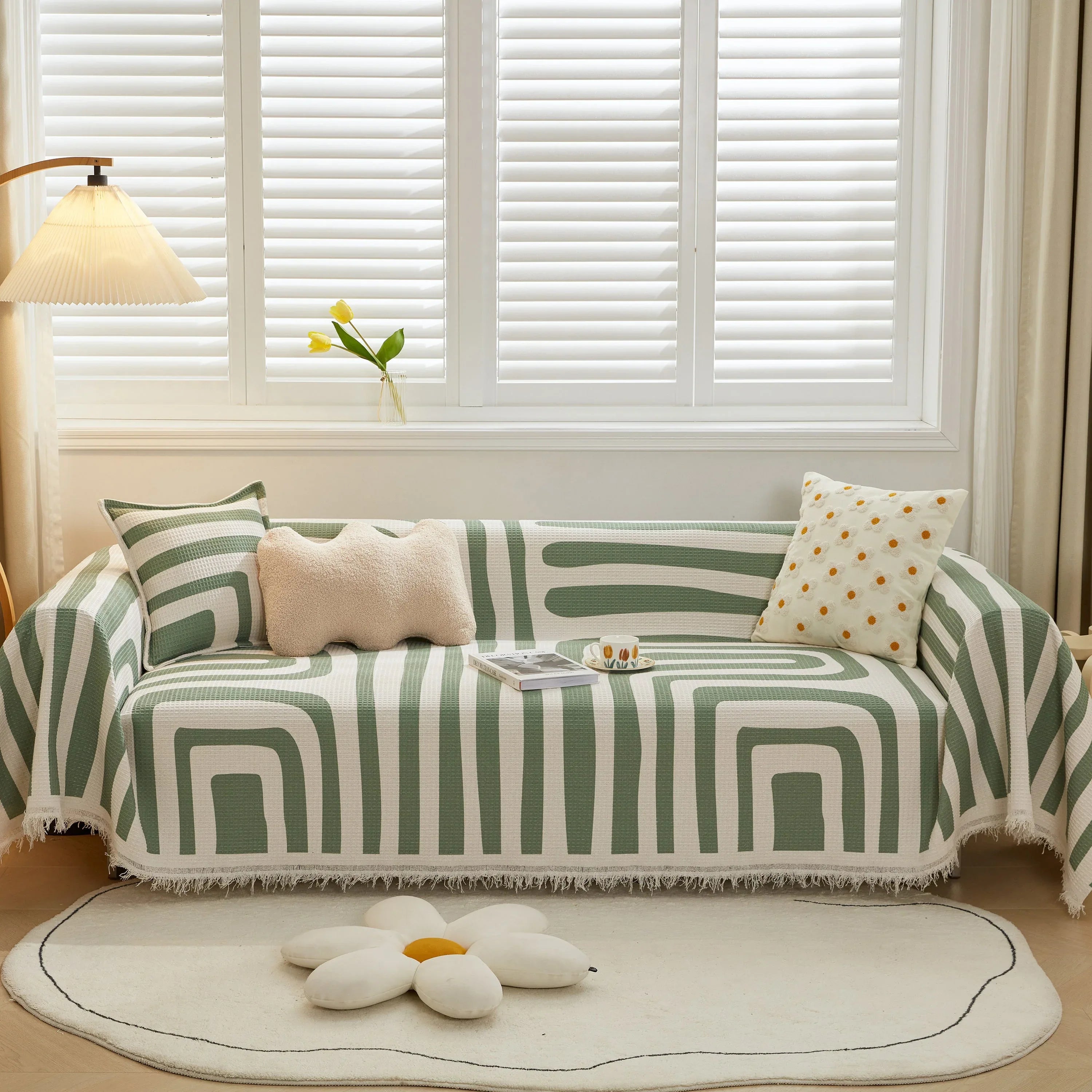 Furniture Covers for Pets, Waffle Lattice Fabric Sofa Throw, Couch Cover Blanket Throw - TaroTextile