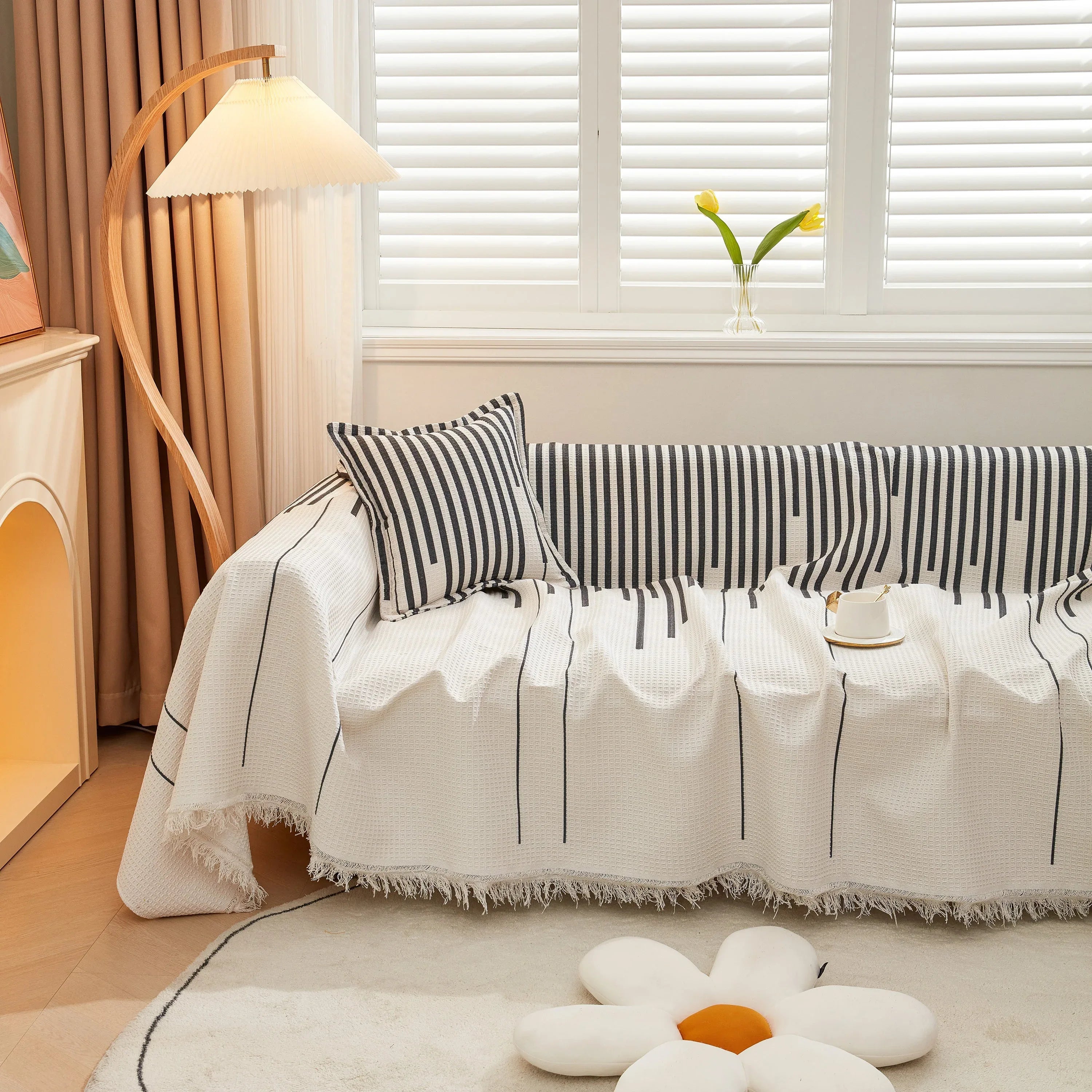 Furniture Covers for Pets, Waffle Lattice Fabric Sofa Throw, Couch Cover Blanket Throw - TaroTextile