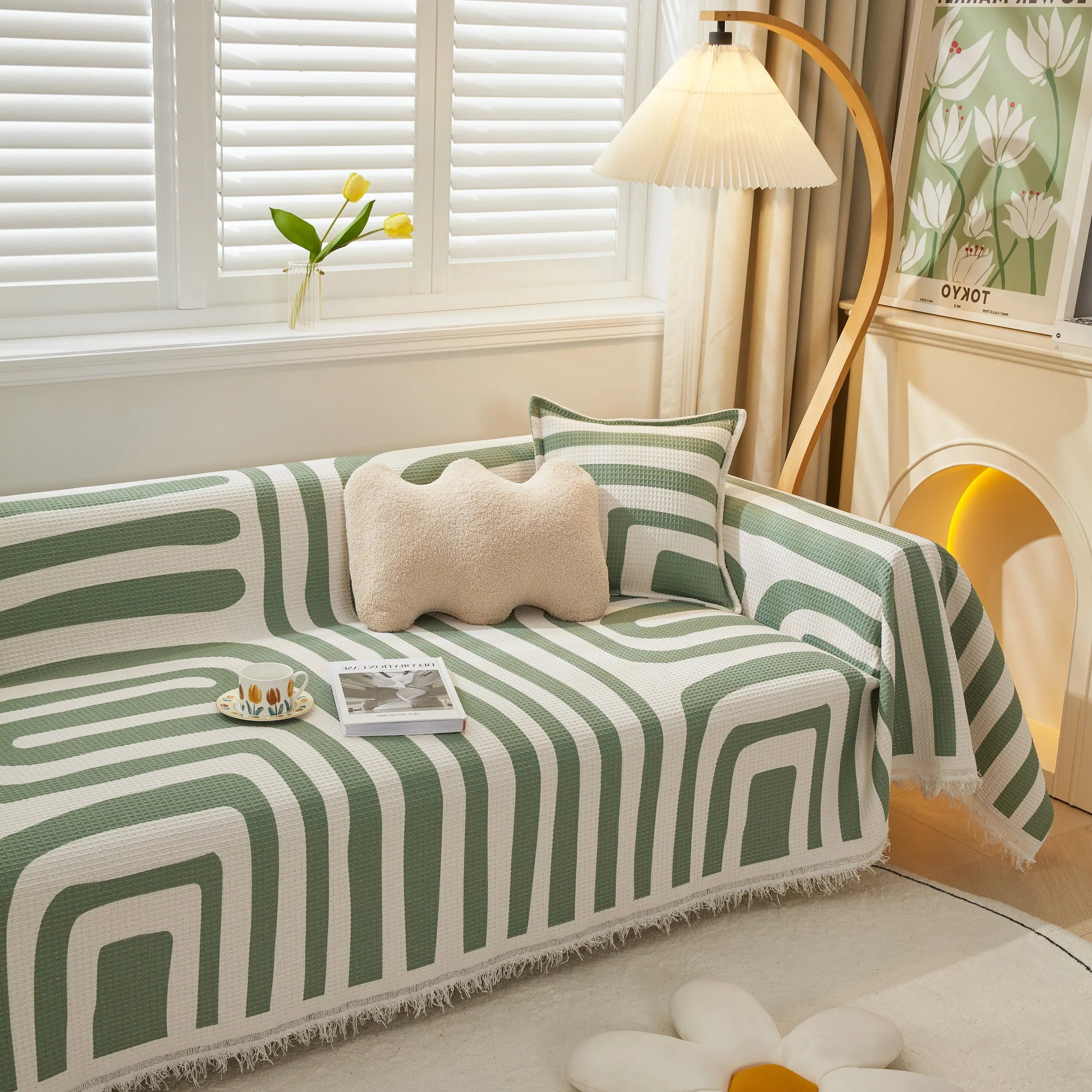 Furniture Covers for Pets, Waffle Lattice Fabric Sofa Throw, Couch Cover Blanket Throw - TaroTextile