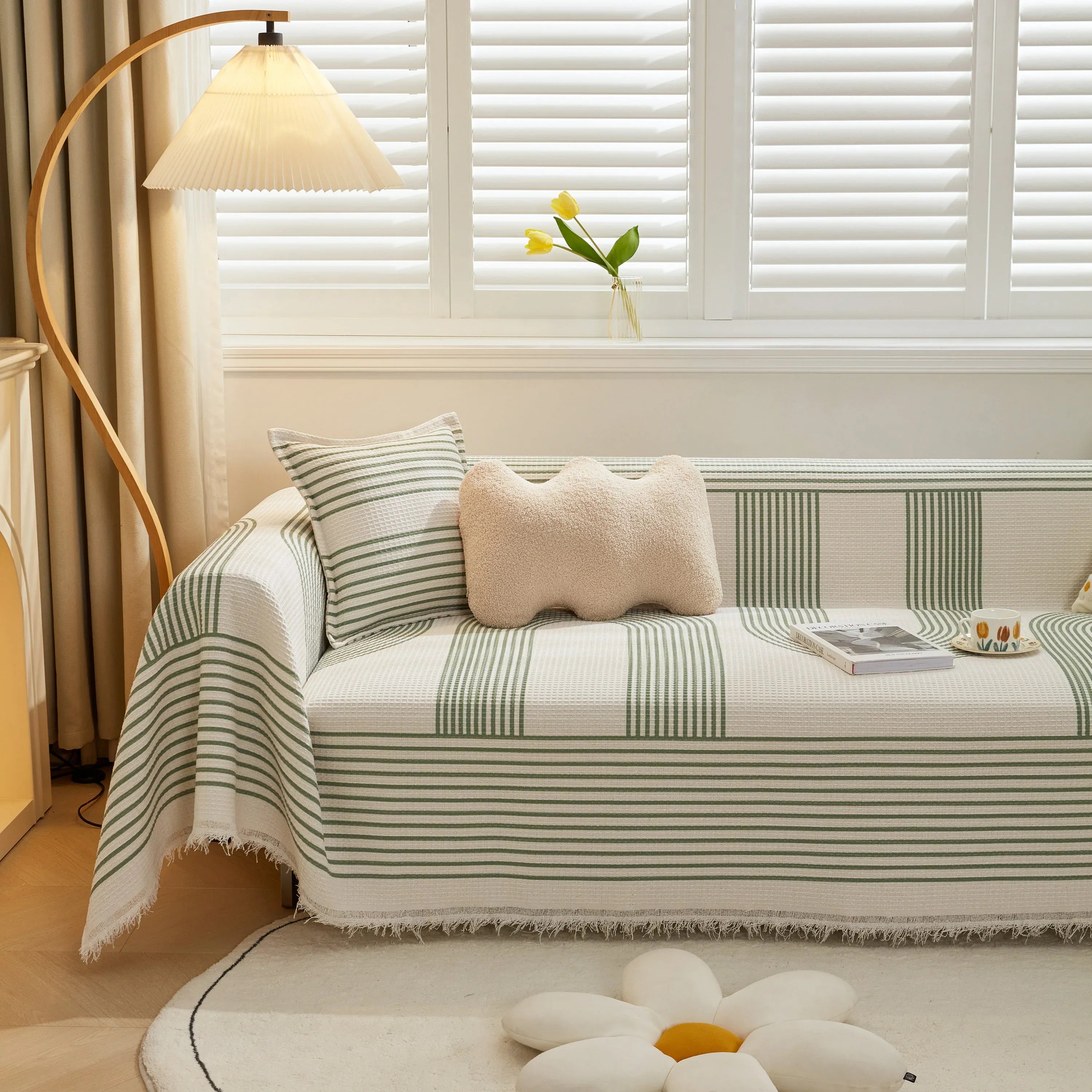 Furniture Covers for Pets, Waffle Lattice Fabric Sofa Throw, Couch Cover Blanket Throw - TaroTextile