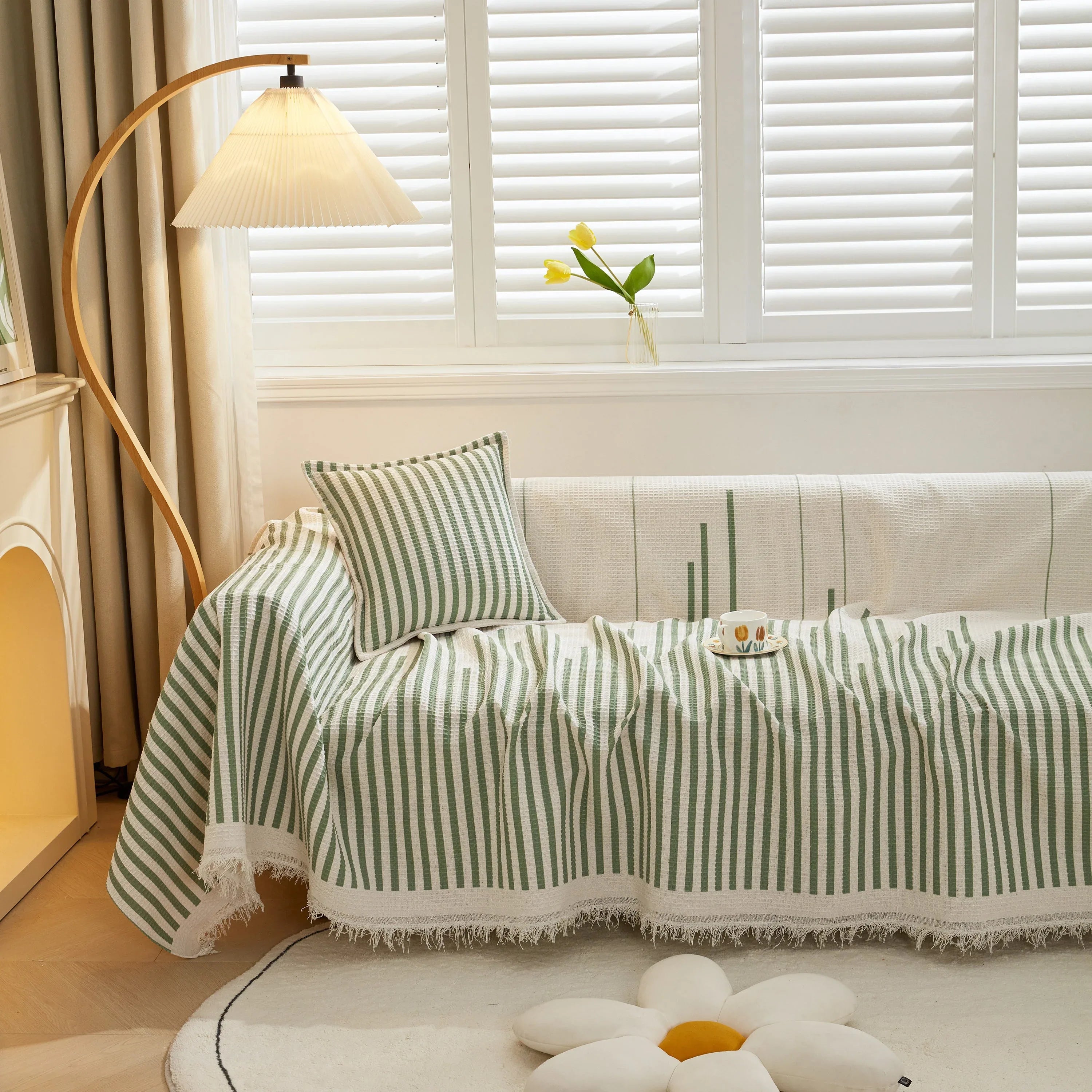 Furniture Covers for Pets, Waffle Lattice Fabric Sofa Throw, Couch Cover Blanket Throw - TaroTextile