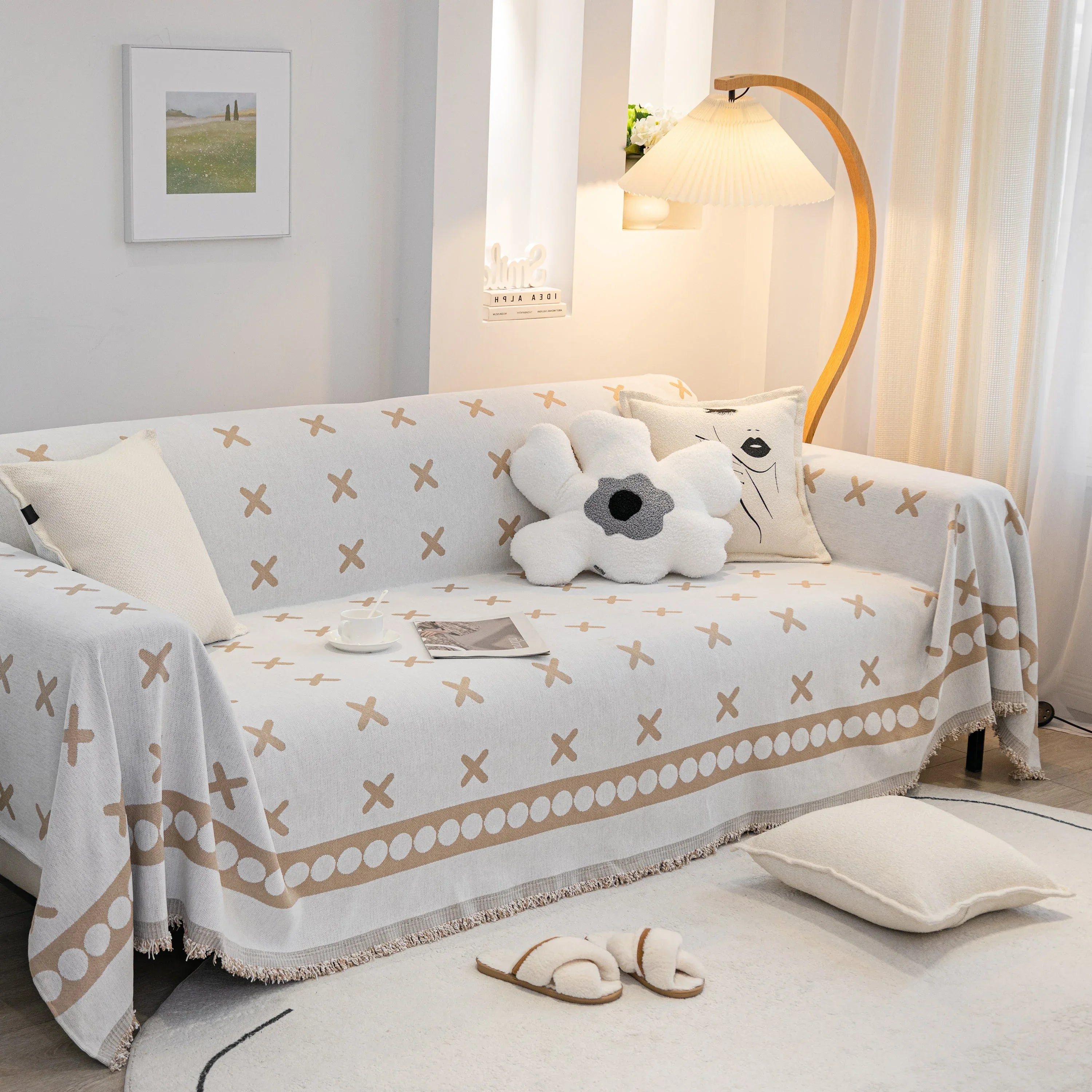 Furniture Pet Protector Couch Cover Throws for Sectional Couch, Couch Cover for Most Shape Sofas - TaroTextile