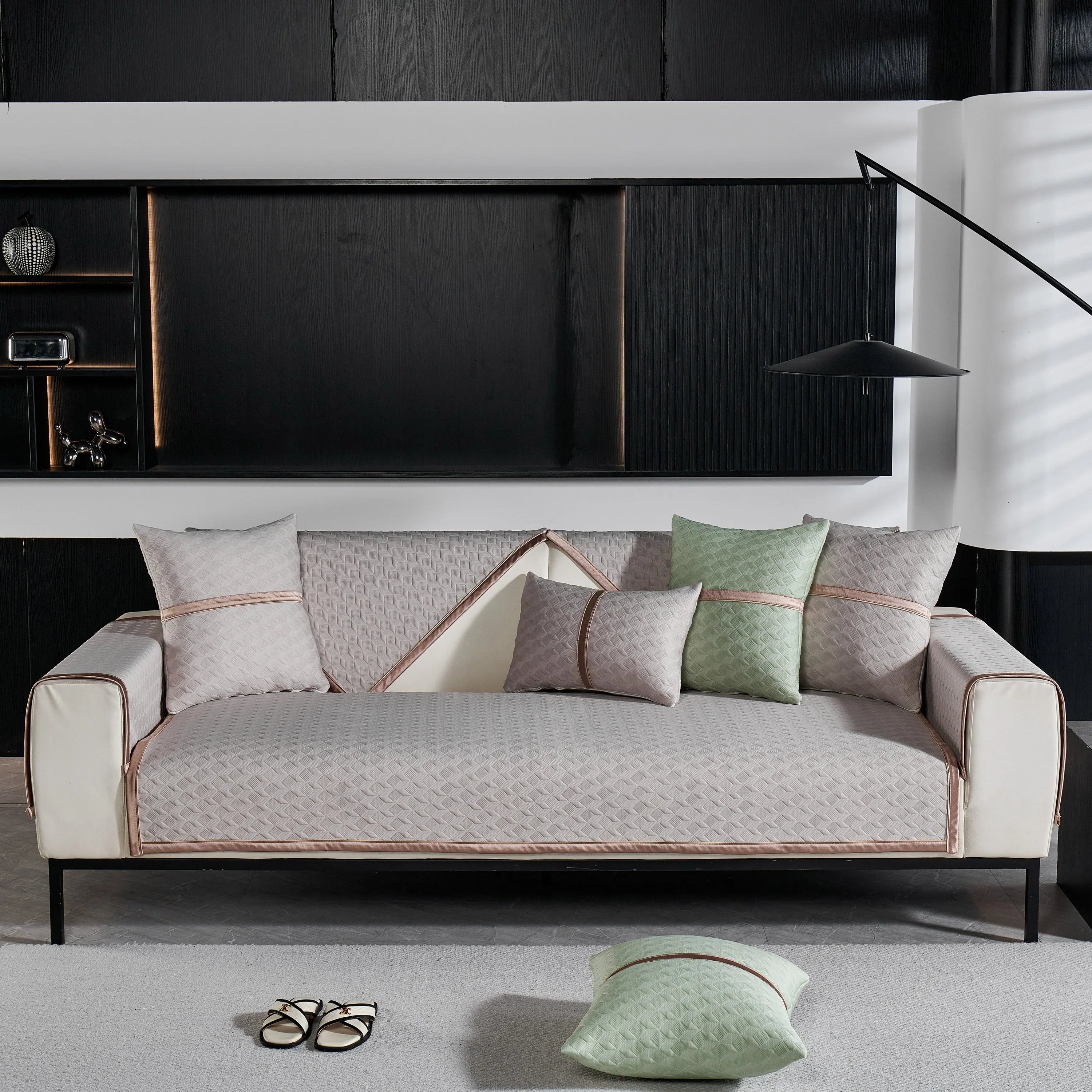 Geometric 3D Sofa Cover, Non-Slip Couch Protector for Seat, Backrest & Armrest - TaroTextile