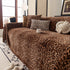 Leopard Print Flannel Sofa Throw Cover, Soft Couch Protector for Pets, Kids & Home