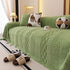 Plush Sherpa Fleece Sofa Cover with 3D Cable Knit Texture, Soft Cozy Throw Blanket