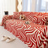 Plush Sherpa Sofa Throw Cover for Sectional, Jacquard Wave Throw Furniture Protector