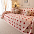 Plush Fleece Sofa Cover Throw, Soft Textured Polka Dot Couch Protector Blanket for Pets