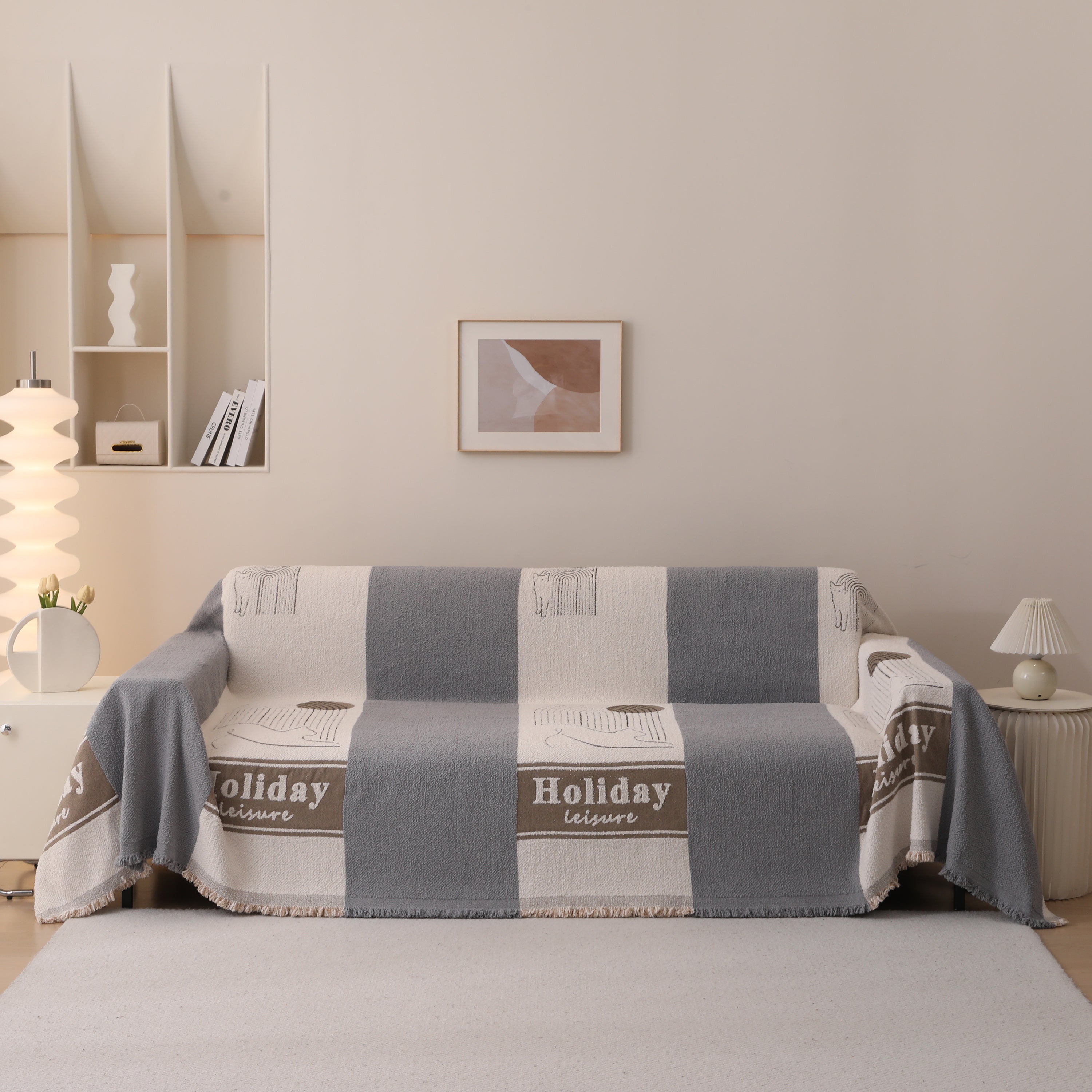 Luxury Cozy Cotton Sofa Blanket Cover Furniture Slipcovers for Most Shape Sofas
