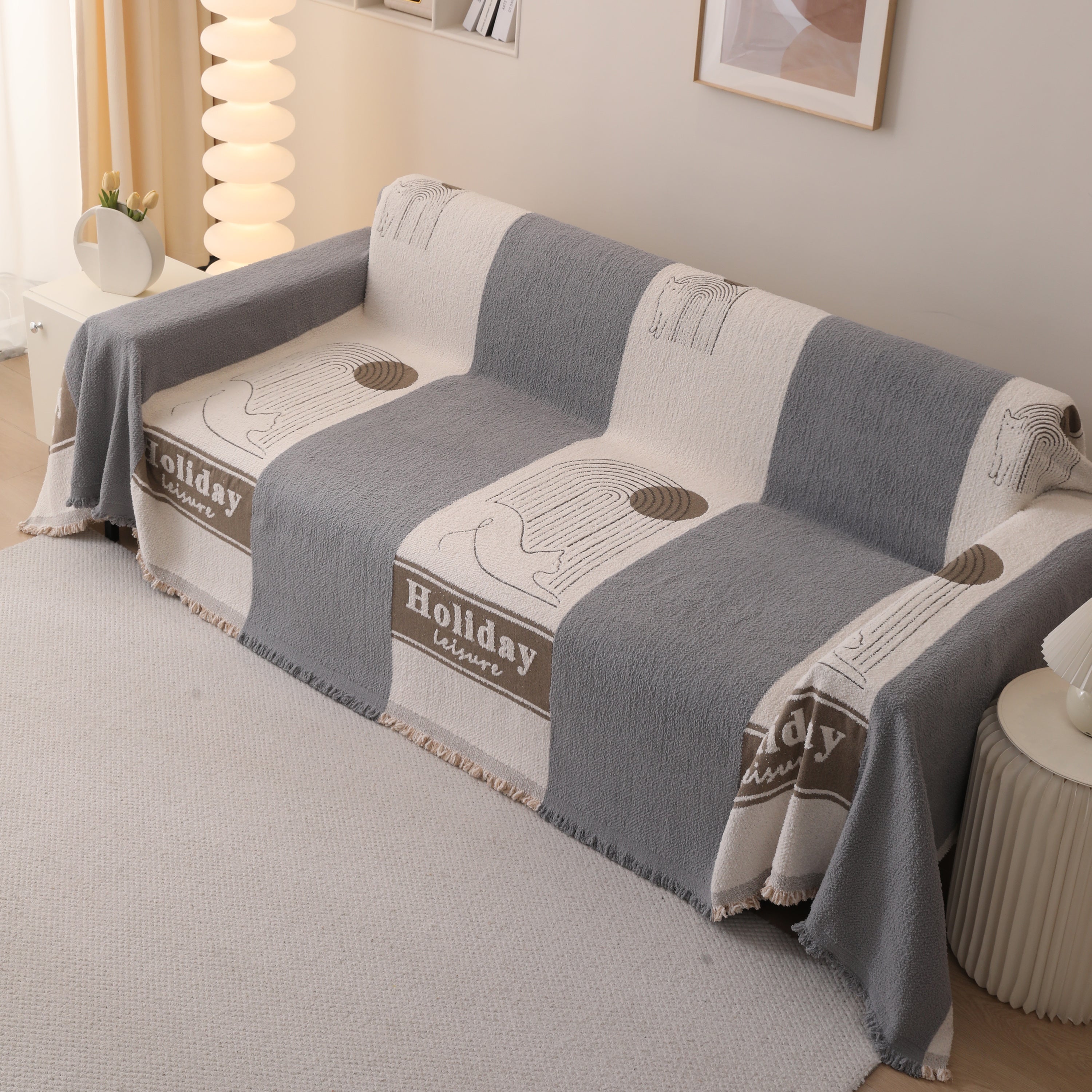 Luxury Cozy Cotton Sofa Blanket Cover Furniture Slipcovers for Most Shape Sofas