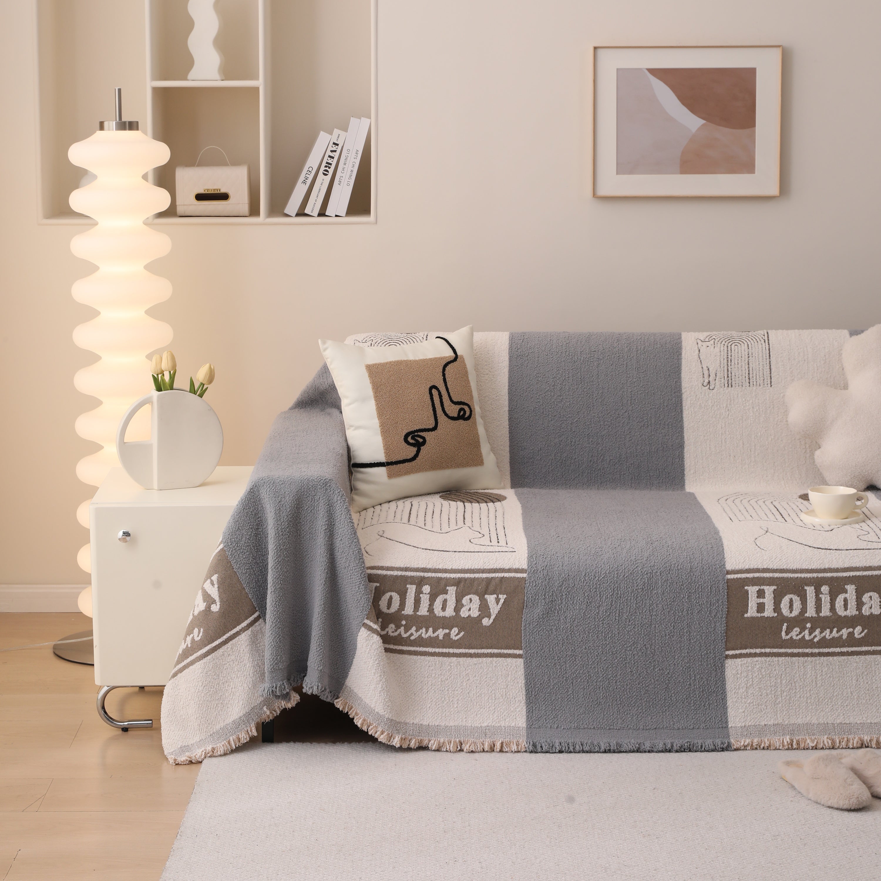 Luxury Cozy Cotton Sofa Blanket Cover Furniture Slipcovers for Most Shape Sofas