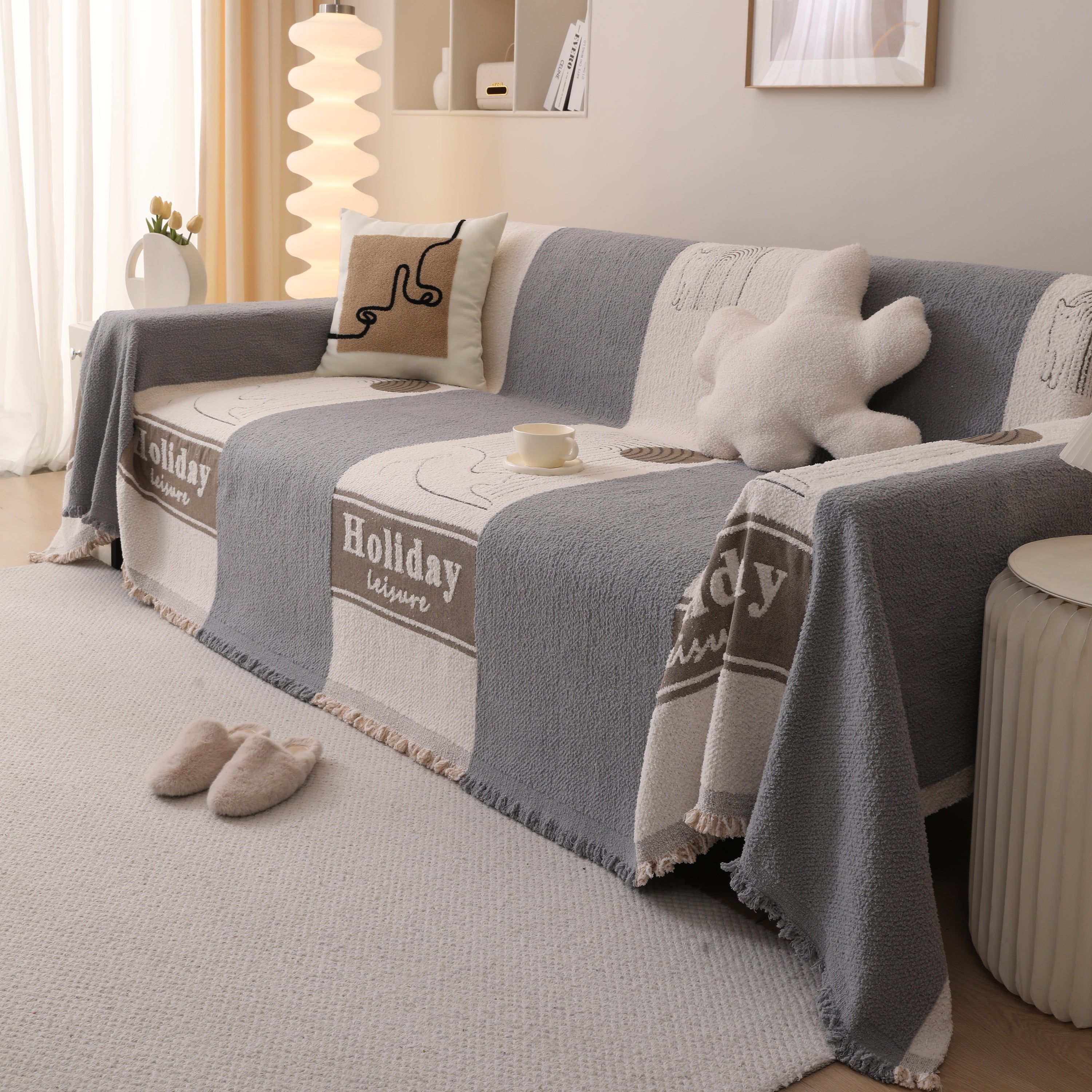 Luxury Cozy Cotton Sofa Blanket Cover Furniture Slipcovers for Most Shape Sofas