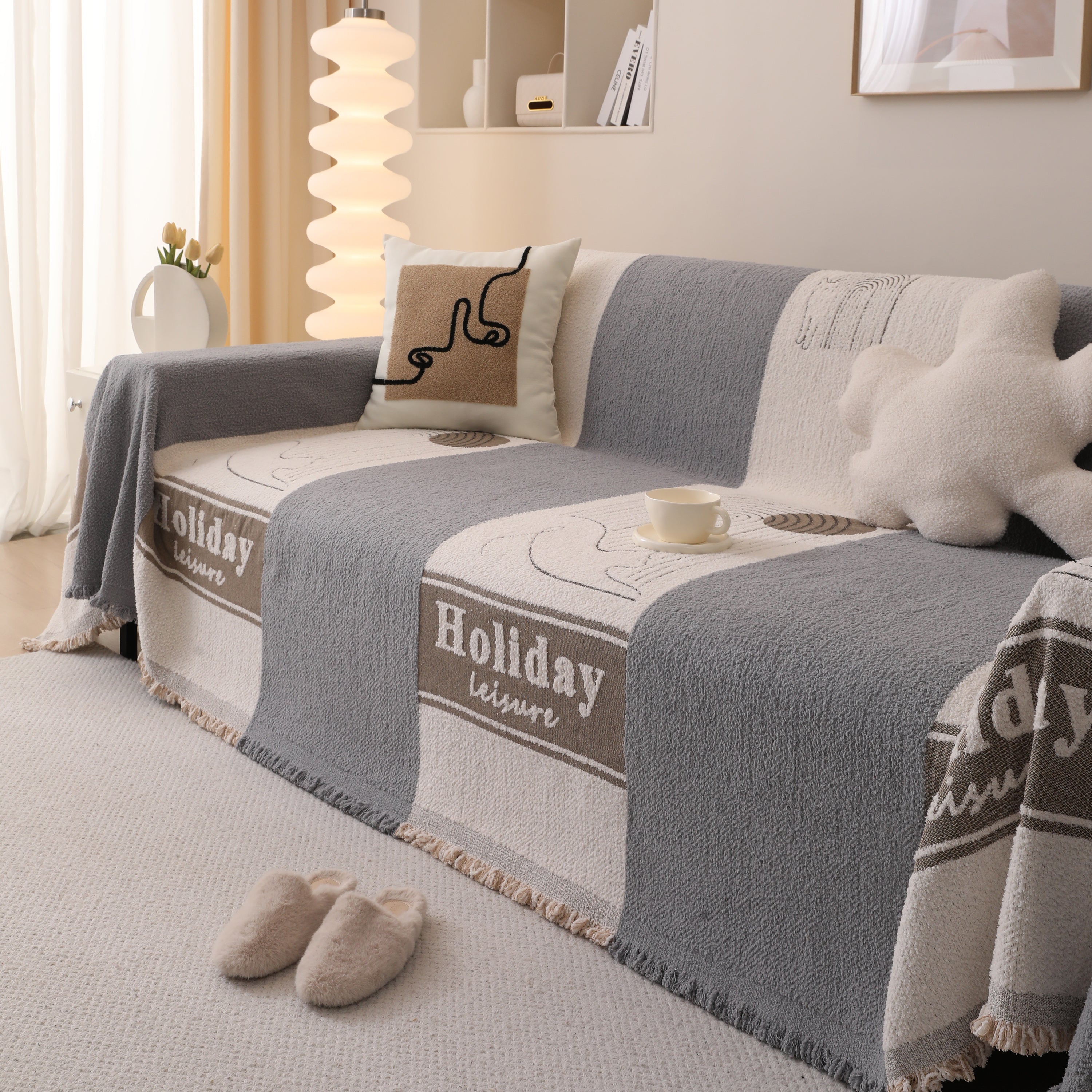 Luxury Cozy Cotton Sofa Blanket Cover Furniture Slipcovers for Most Shape Sofas
