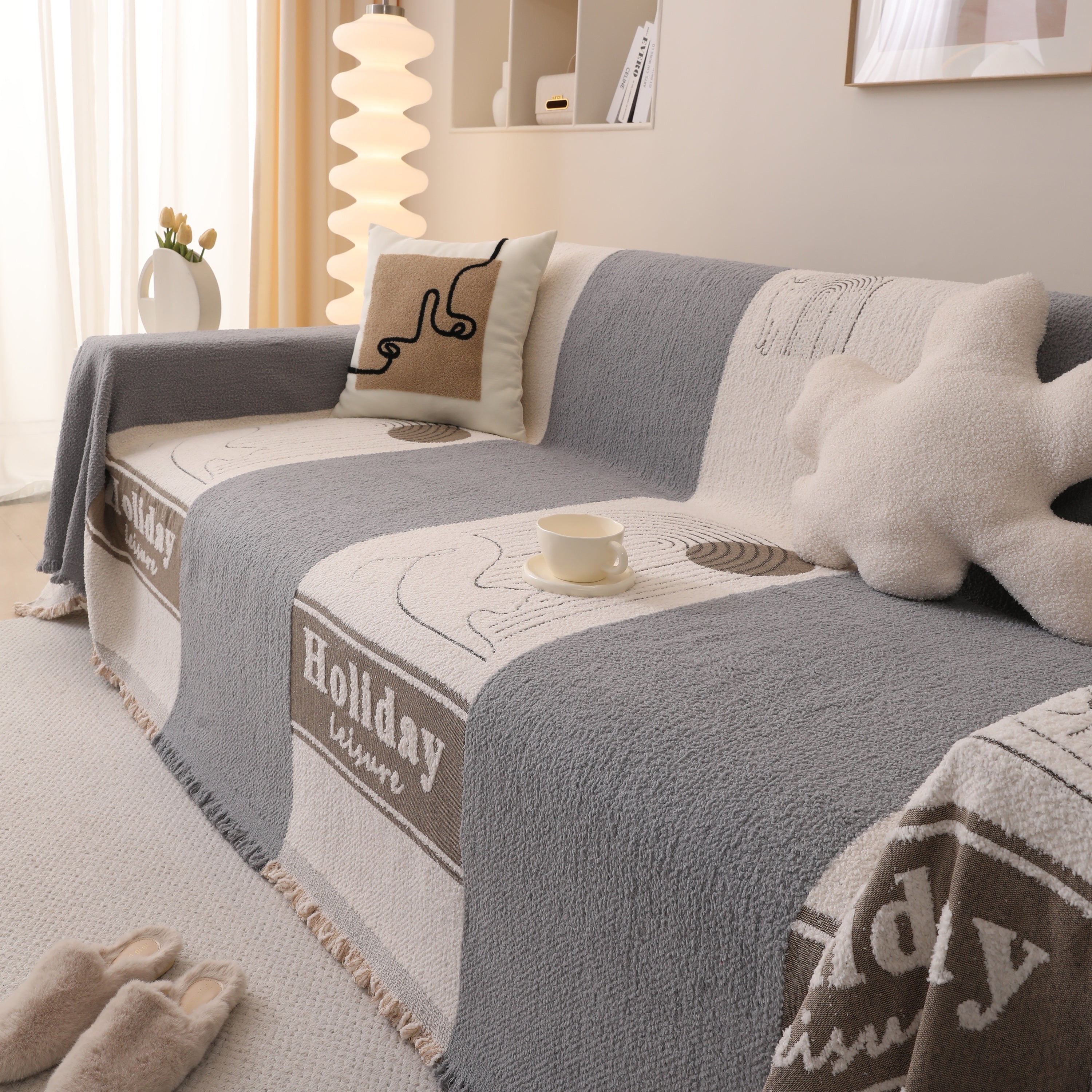 Luxury Cozy Cotton Sofa Blanket Cover Furniture Slipcovers for Most Shape Sofas