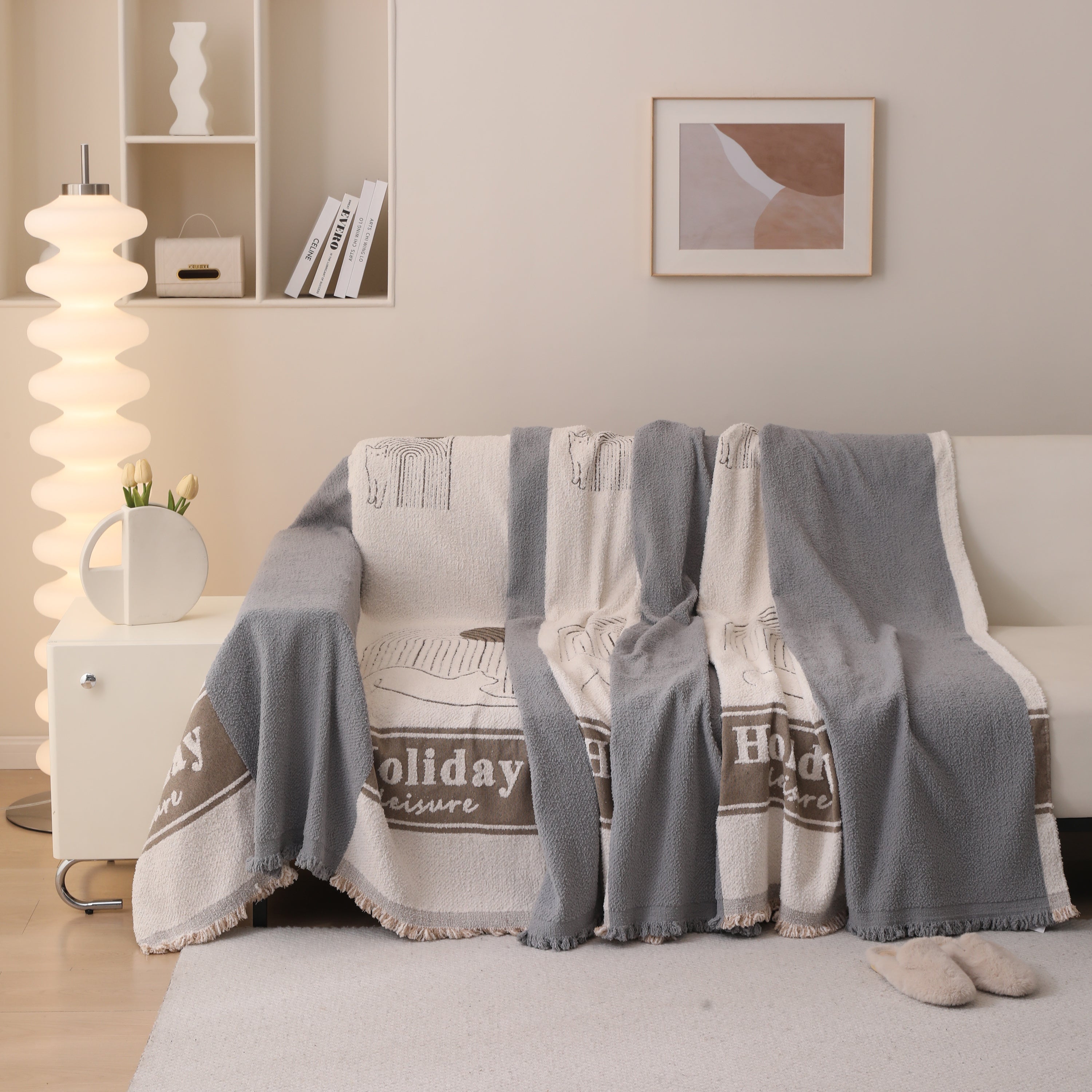 Luxury Cozy Cotton Sofa Blanket Cover Furniture Slipcovers for Most Shape Sofas