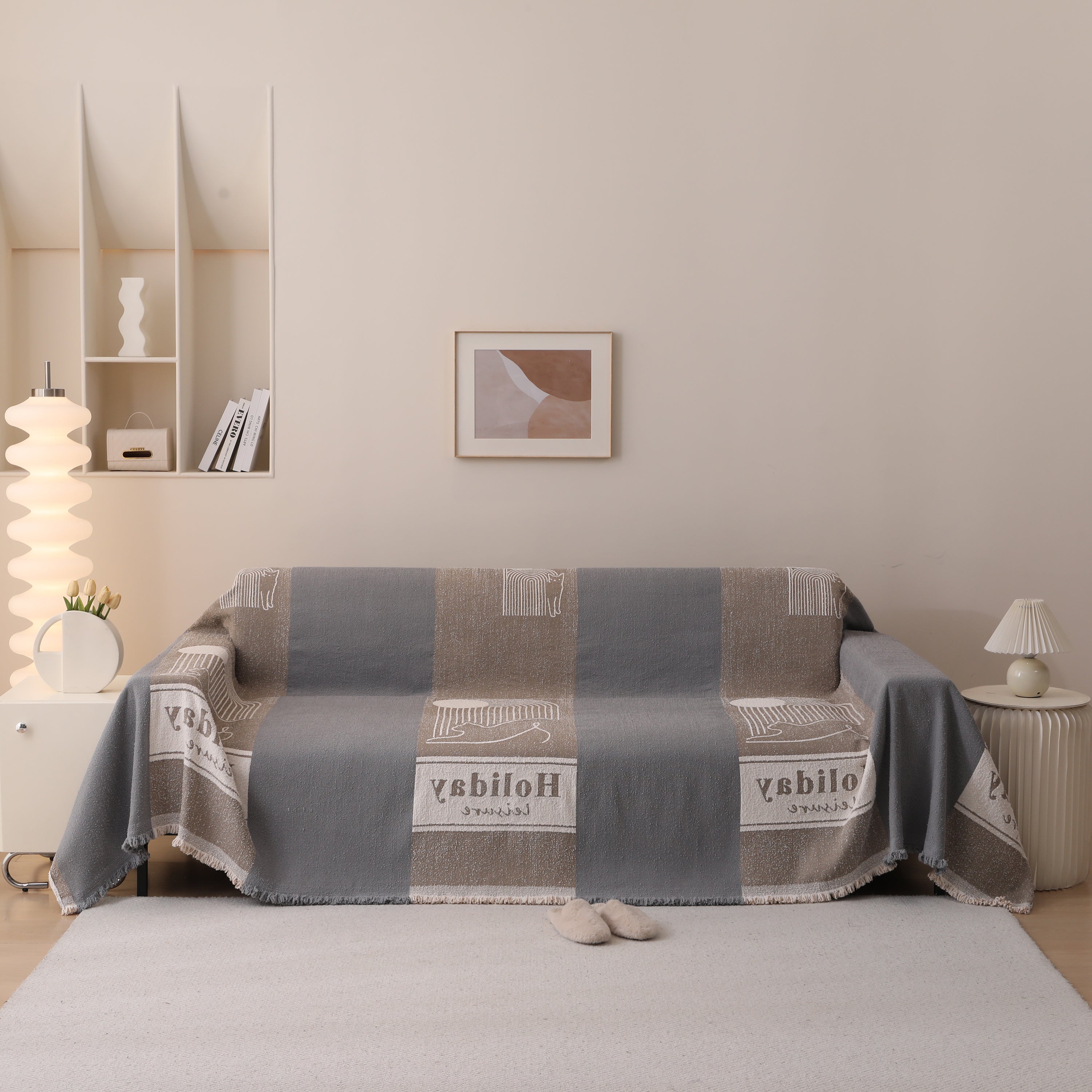 Luxury Cozy Cotton Sofa Blanket Cover Furniture Slipcovers for Most Shape Sofas