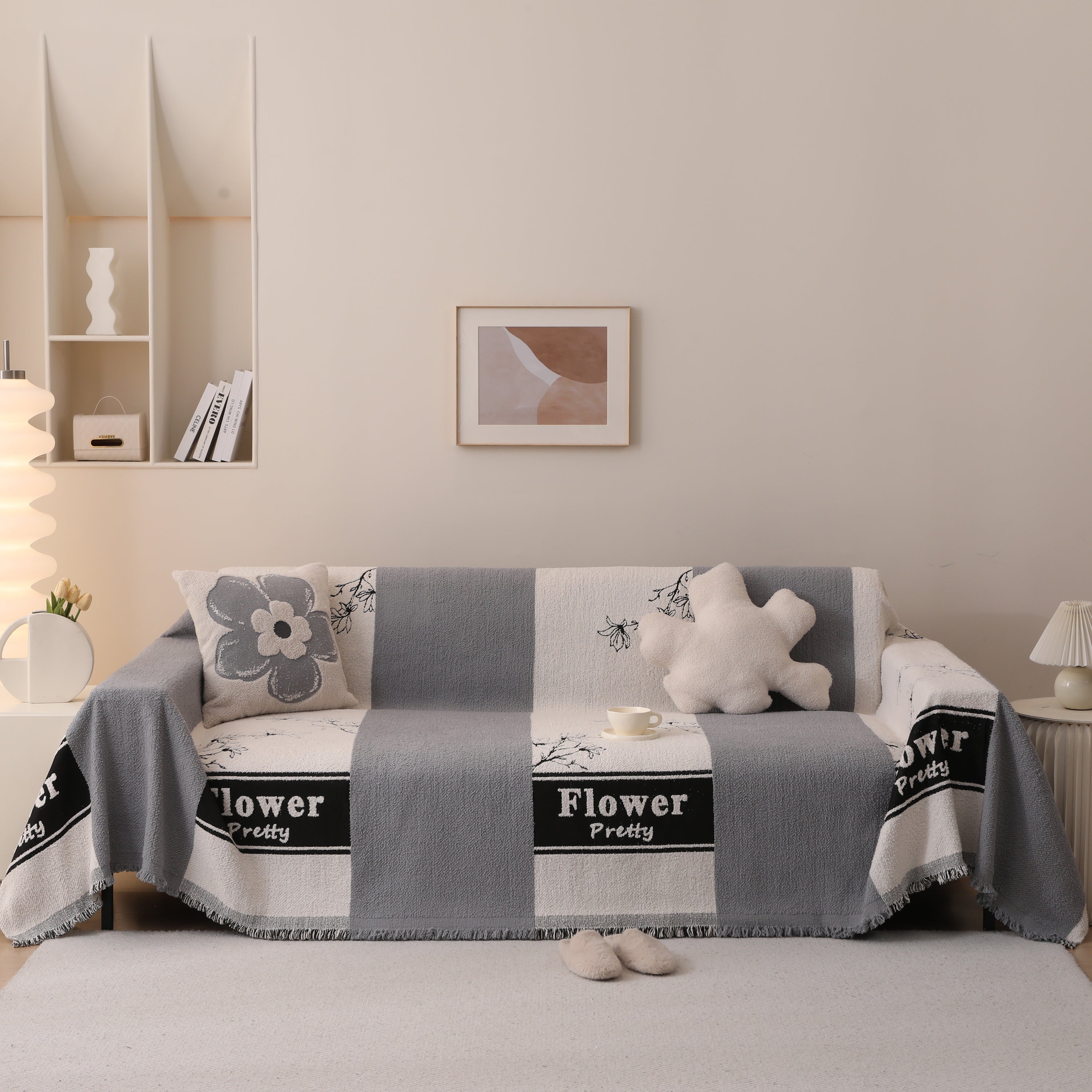 Luxury Cozy Cotton Sofa Blanket Cover Furniture Slipcovers for Most Shape Sofas