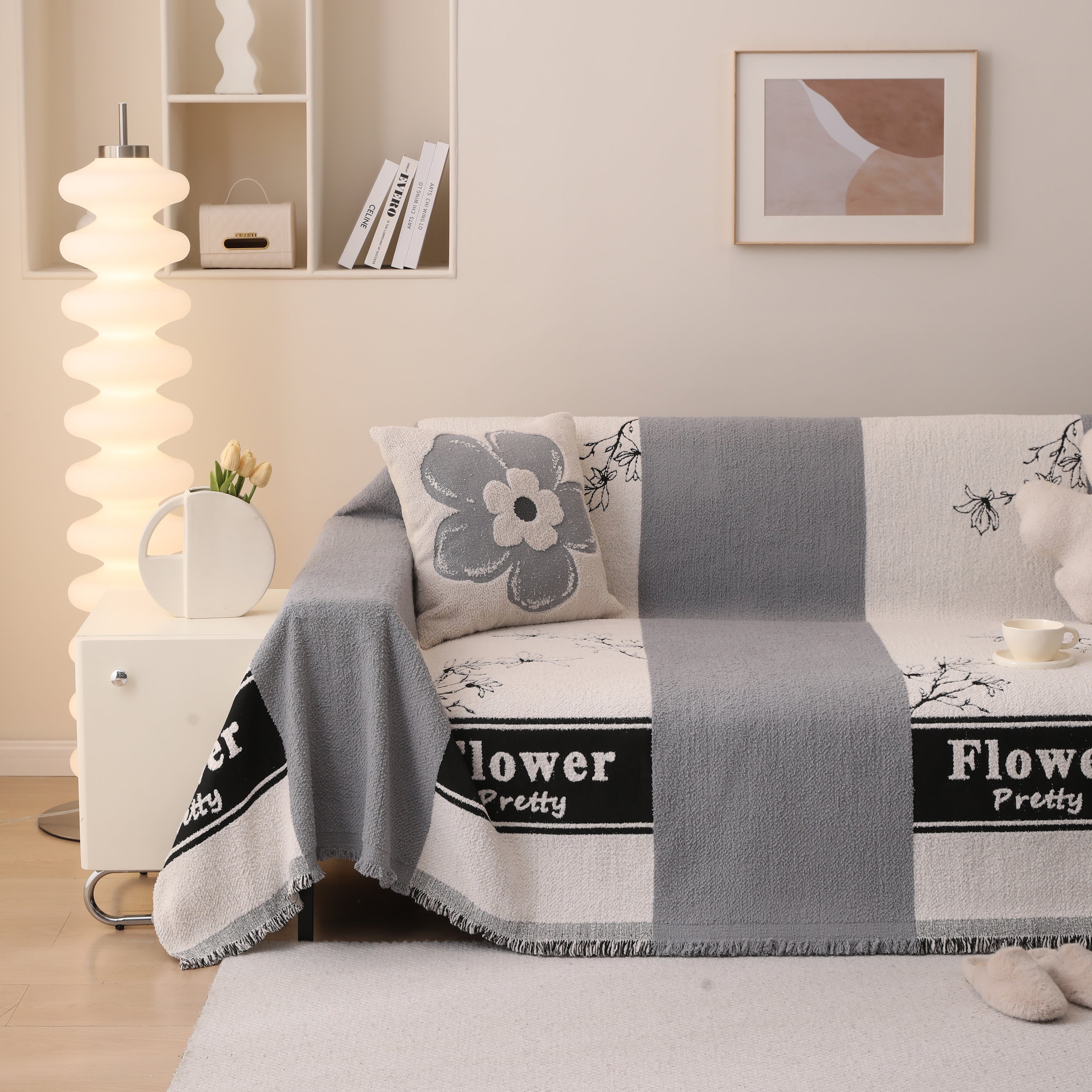 Luxury Cozy Cotton Sofa Blanket Cover Furniture Slipcovers for Most Shape Sofas