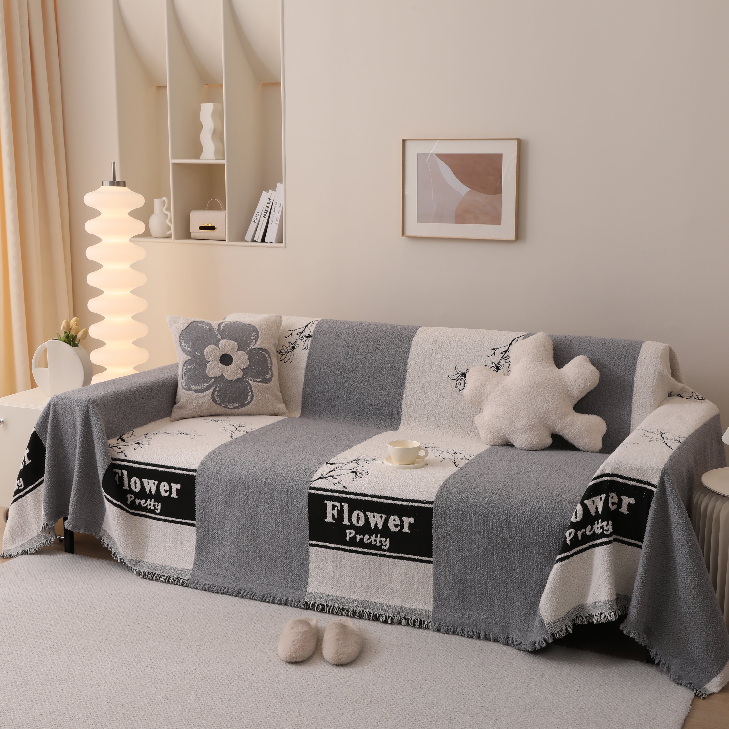 Luxury Cozy Cotton Sofa Blanket Cover Furniture Slipcovers for Most Shape Sofas