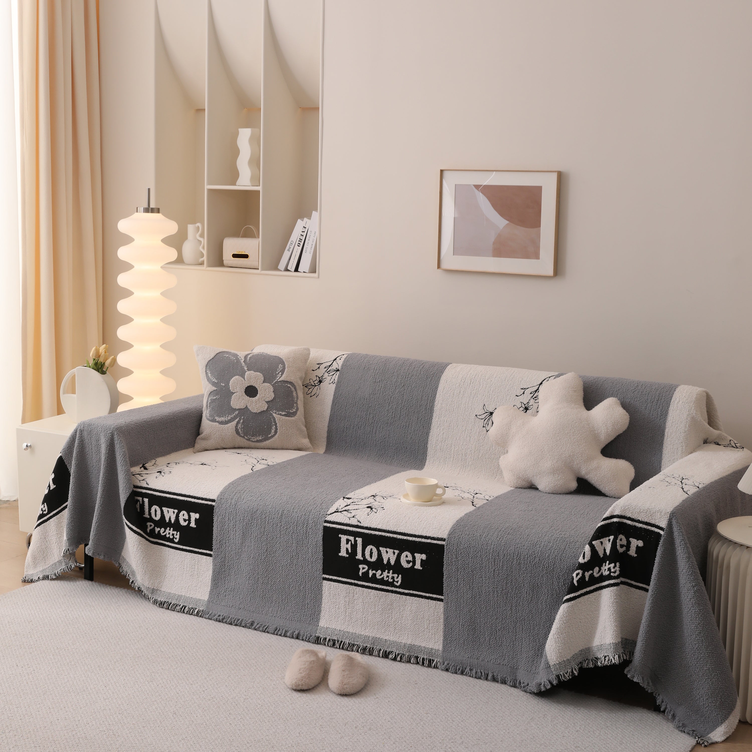 Luxury Cozy Cotton Sofa Blanket Cover Furniture Slipcovers for Most Shape Sofas