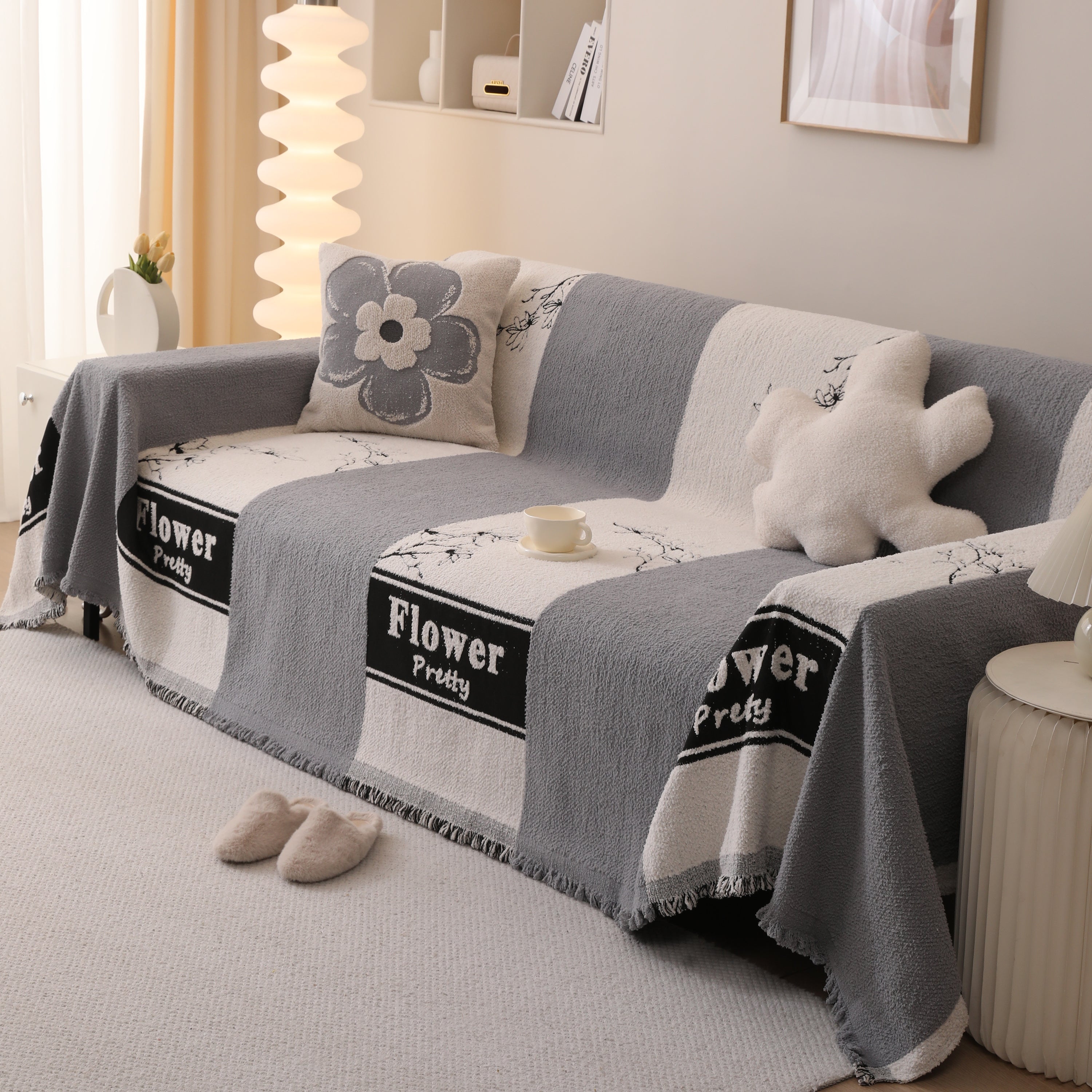 Luxury Cozy Cotton Sofa Blanket Cover Furniture Slipcovers for Most Shape Sofas