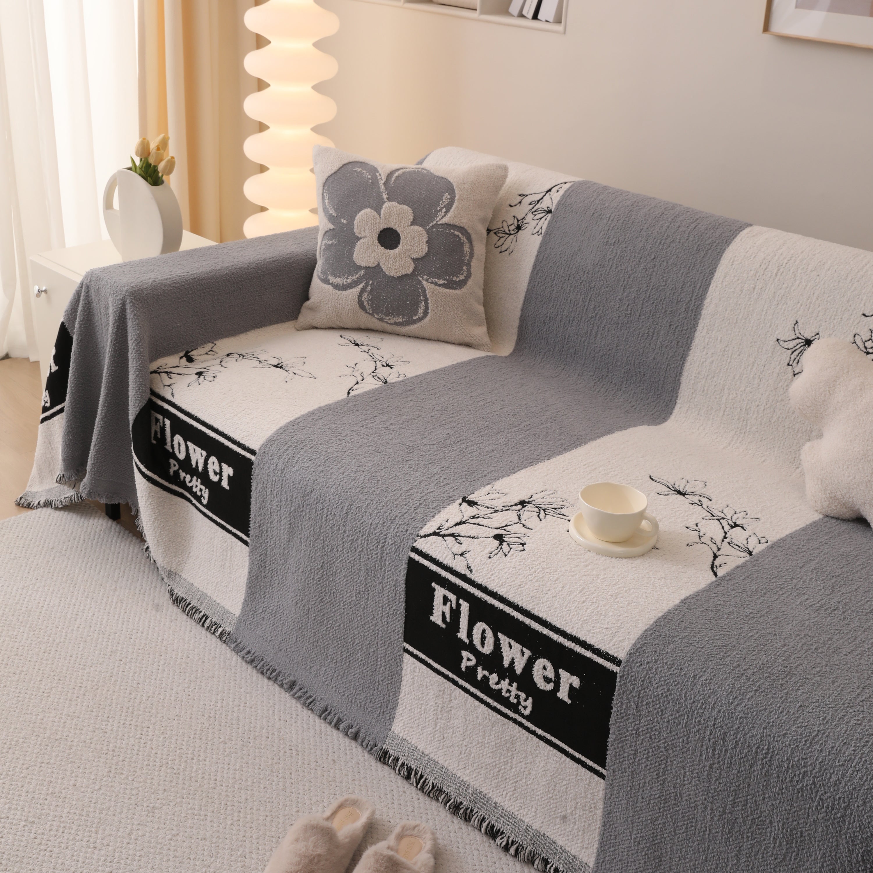 Luxury Cozy Cotton Sofa Blanket Cover Furniture Slipcovers for Most Shape Sofas