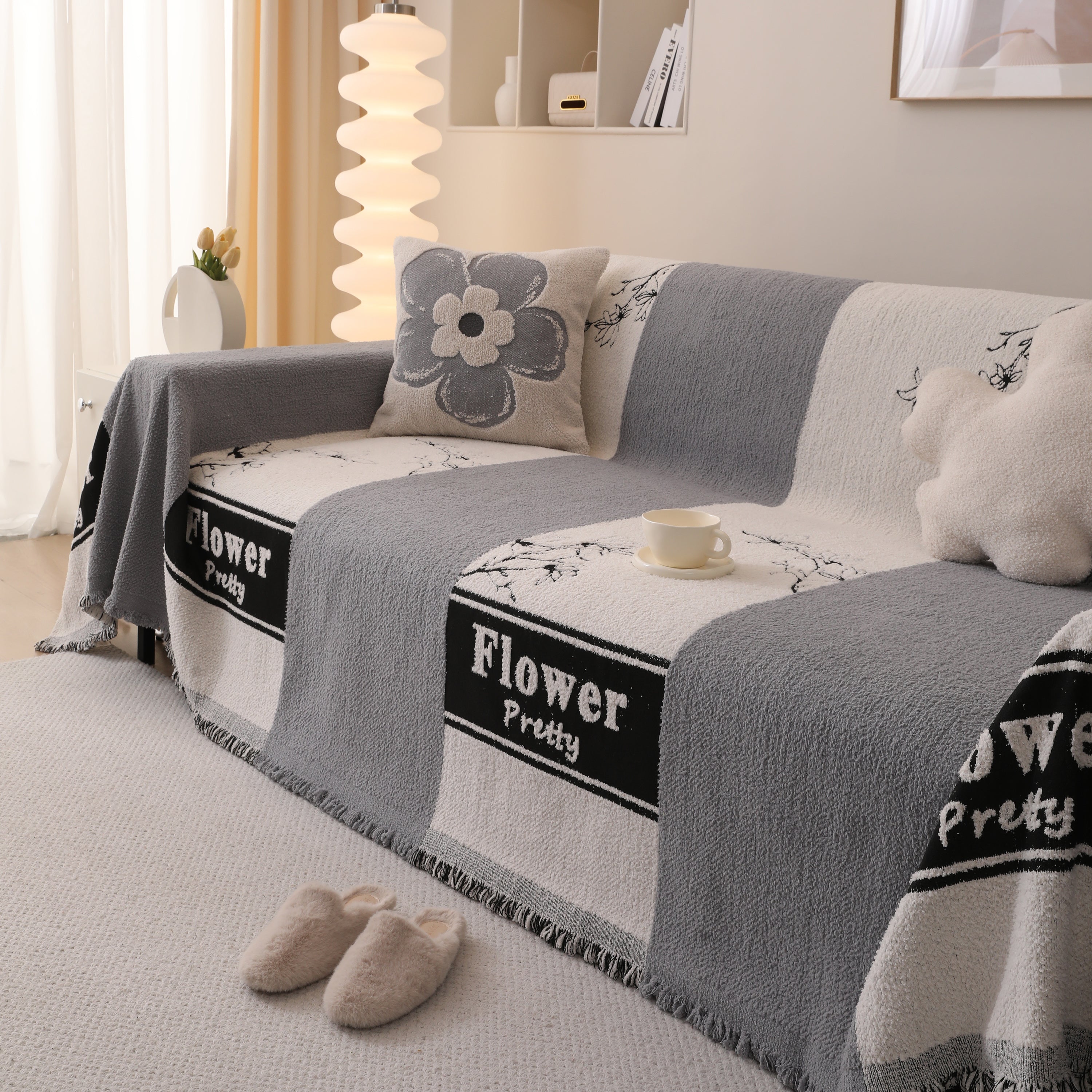 Luxury Cozy Cotton Sofa Blanket Cover Furniture Slipcovers for Most Shape Sofas