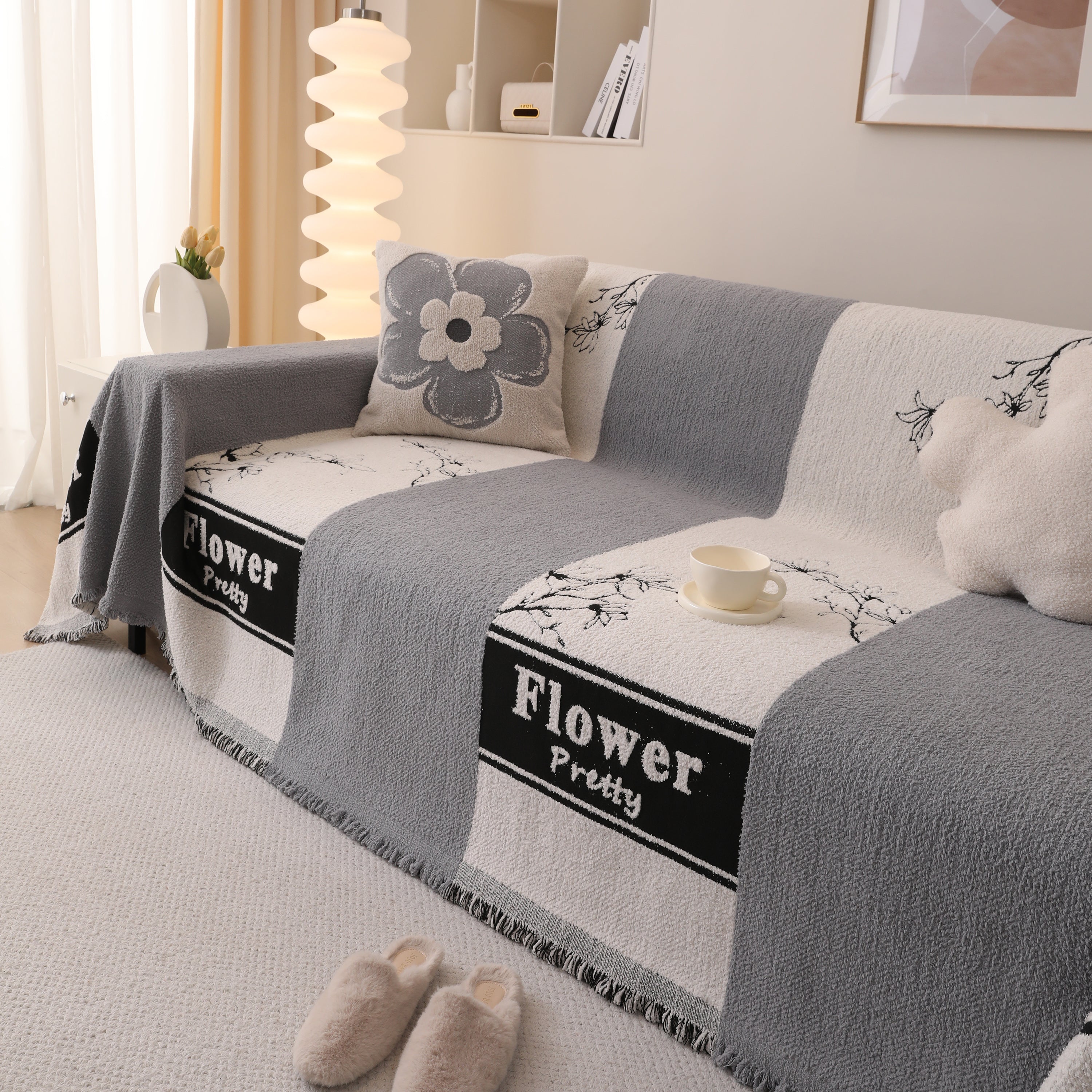 Luxury Cozy Cotton Sofa Blanket Cover Furniture Slipcovers for Most Shape Sofas