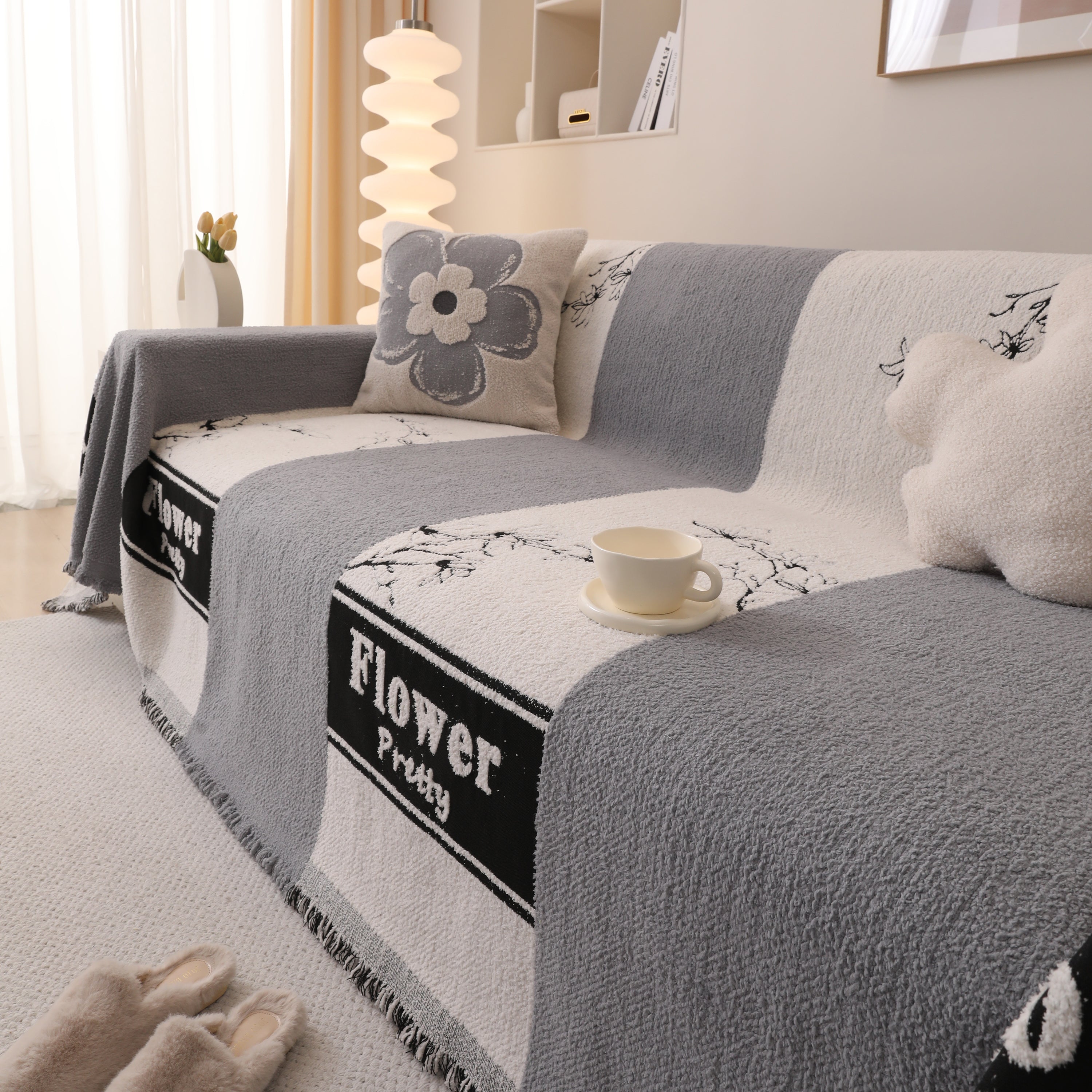 Luxury Cozy Cotton Sofa Blanket Cover Furniture Slipcovers for Most Shape Sofas