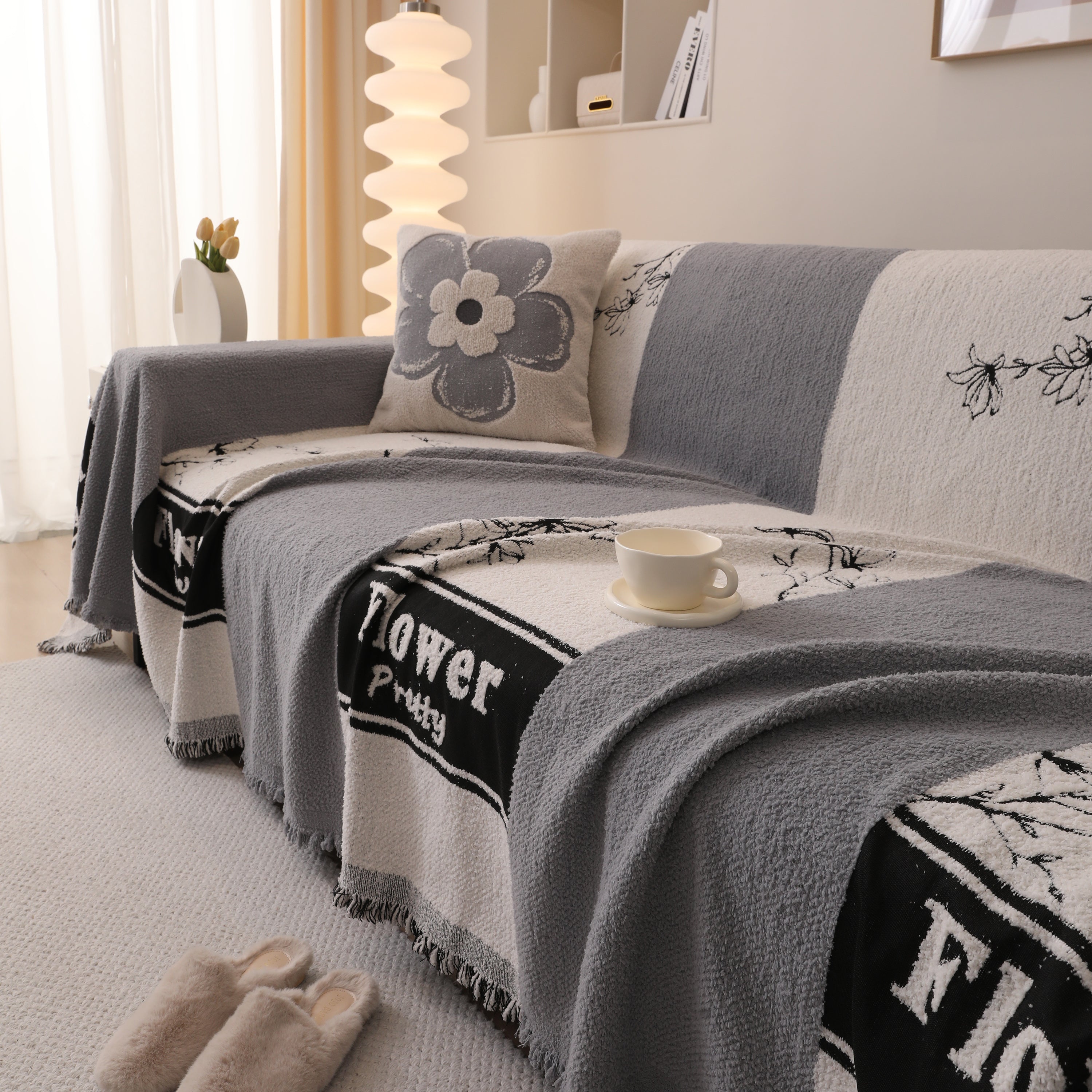 Luxury Cozy Cotton Sofa Blanket Cover Furniture Slipcovers for Most Shape Sofas