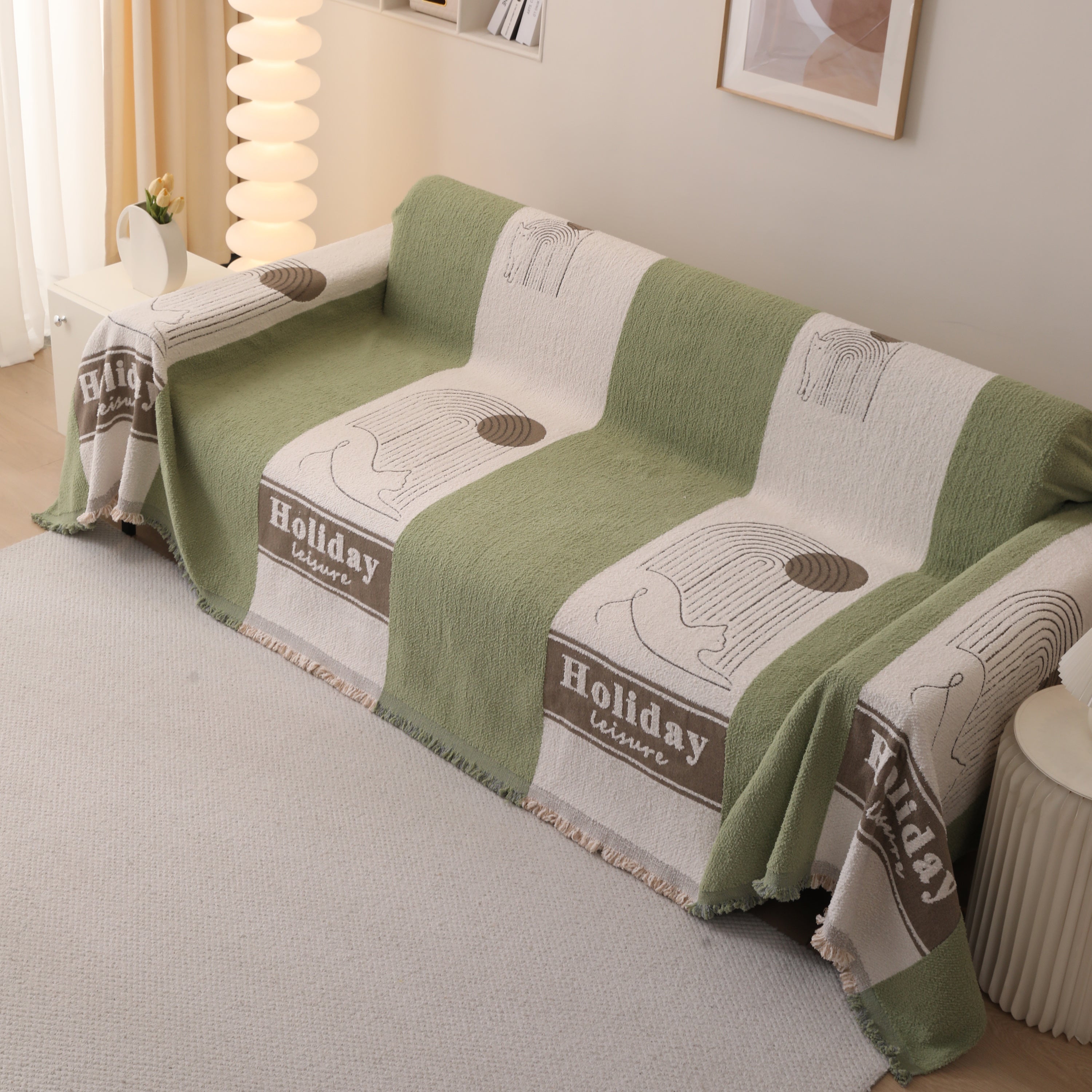 Luxury Cozy Cotton Sofa Blanket Cover Furniture Slipcovers for Most Shape Sofas